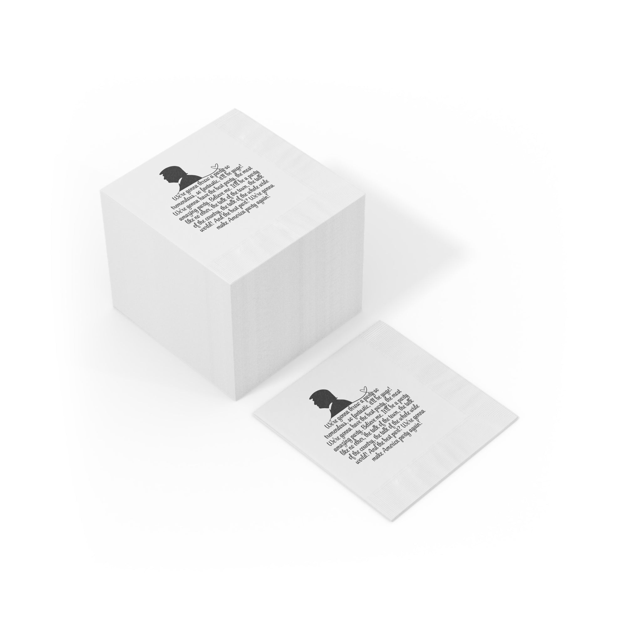 Trump The Best Party White Coined Napkins