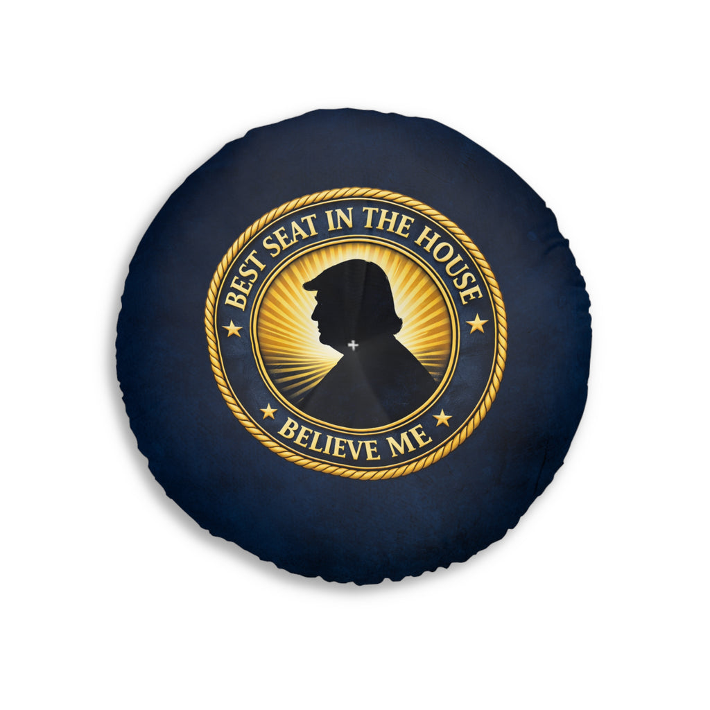 Best Seat in the House Floor Cushion – Political Parody Round Pillow