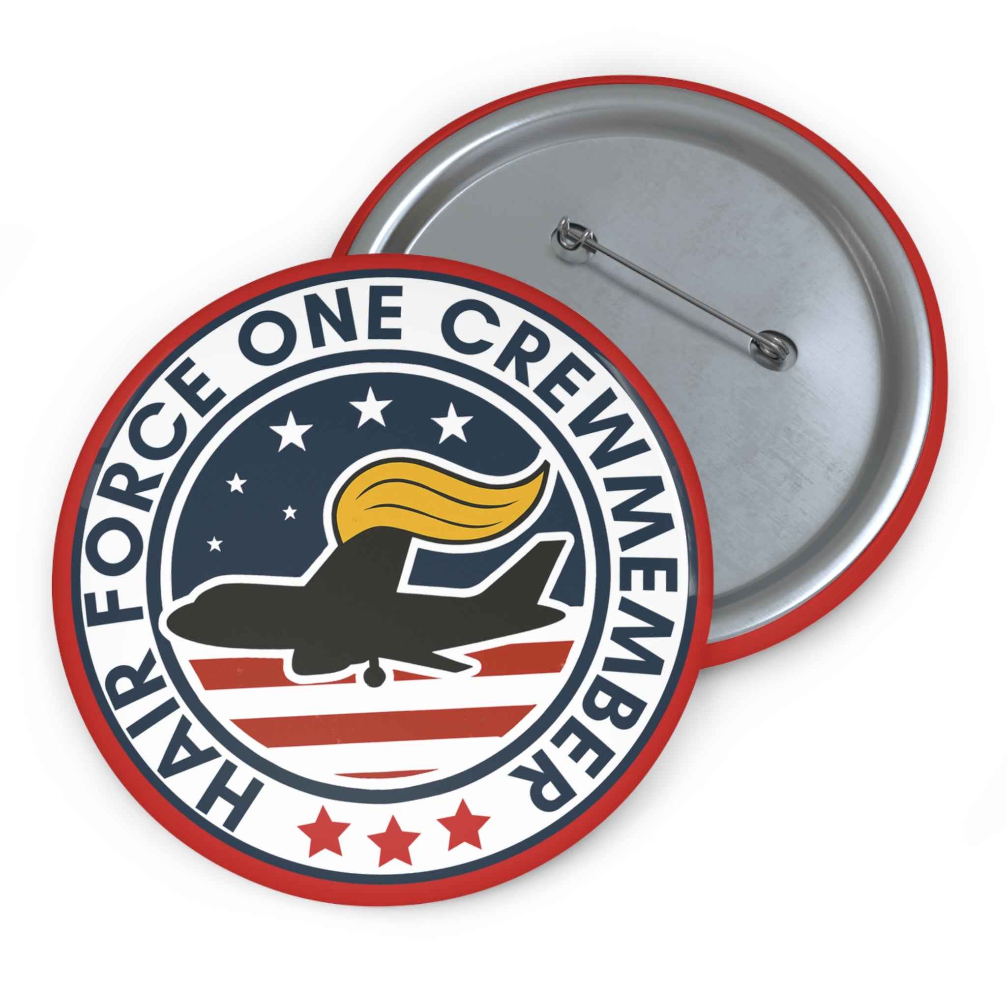 Hair Force One Crew – 3" Glossy Pin Button