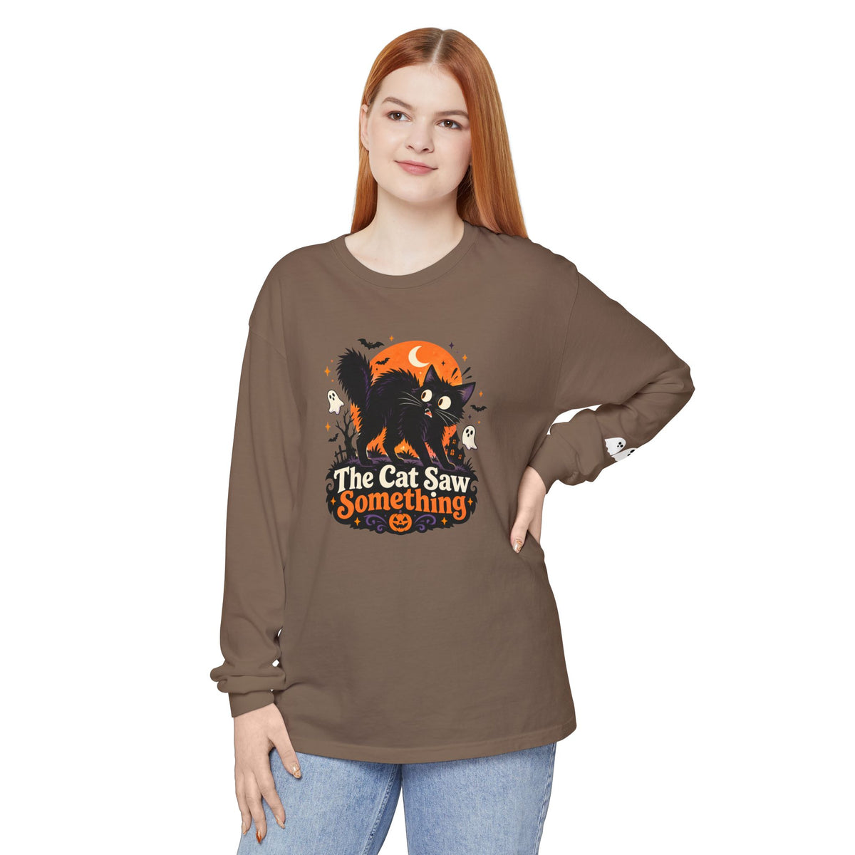 The Cat Saw Something Halloween Long Sleeve Shirt