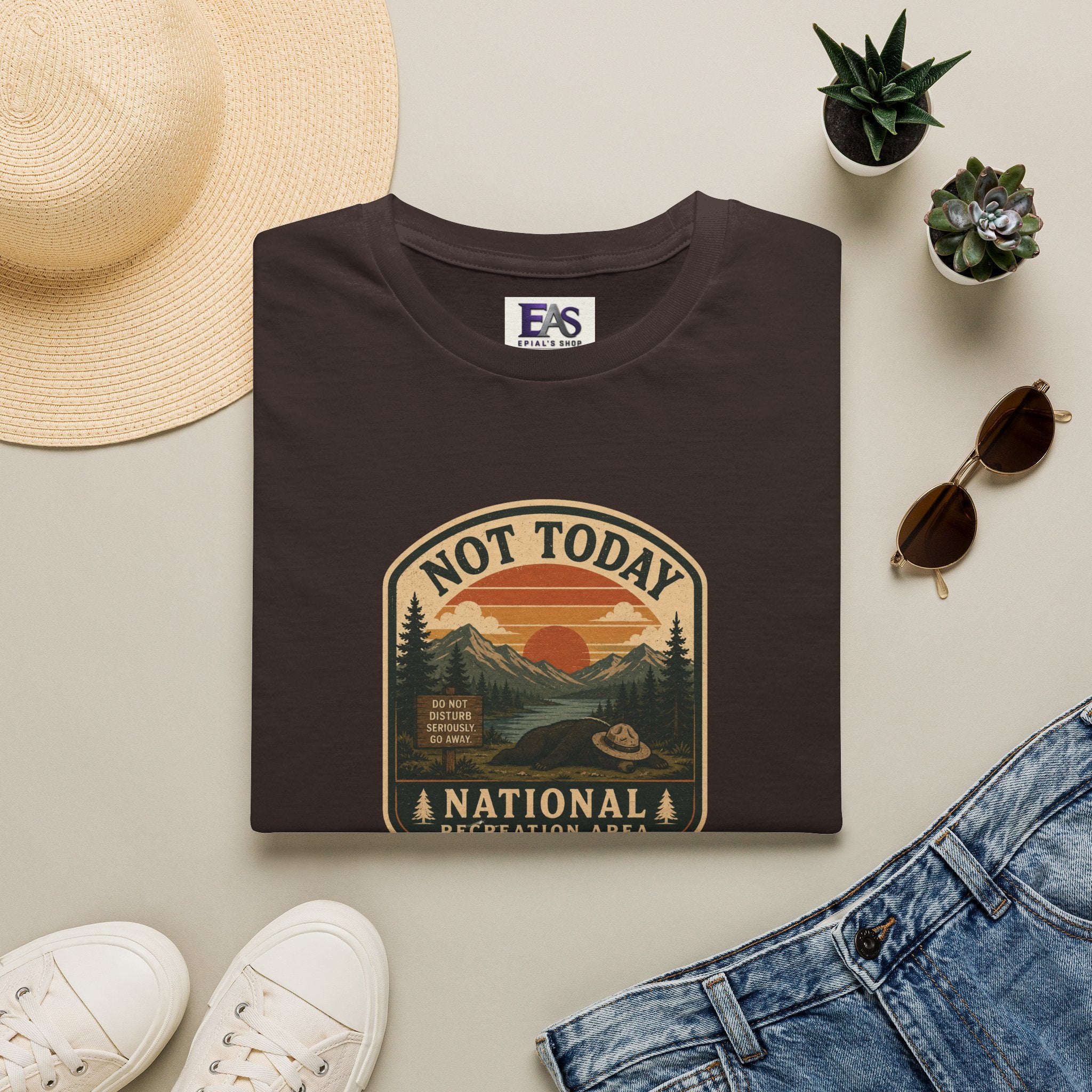 Not Today National Recreation Area Unisex T-Shirt | Funny Retro Outdoors Graphic Tee