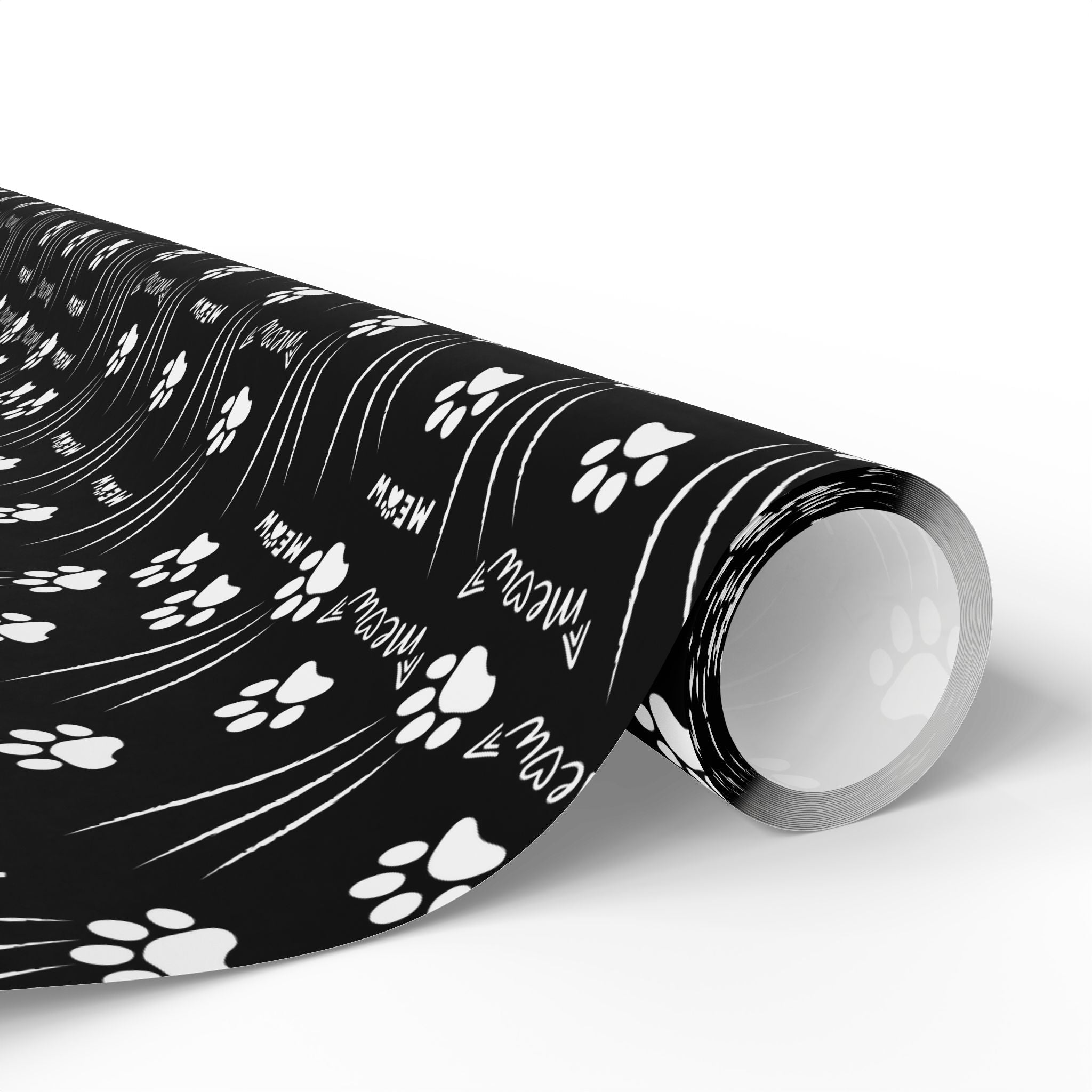 Cat Paw Scratch Gift Wrap – Black & White
