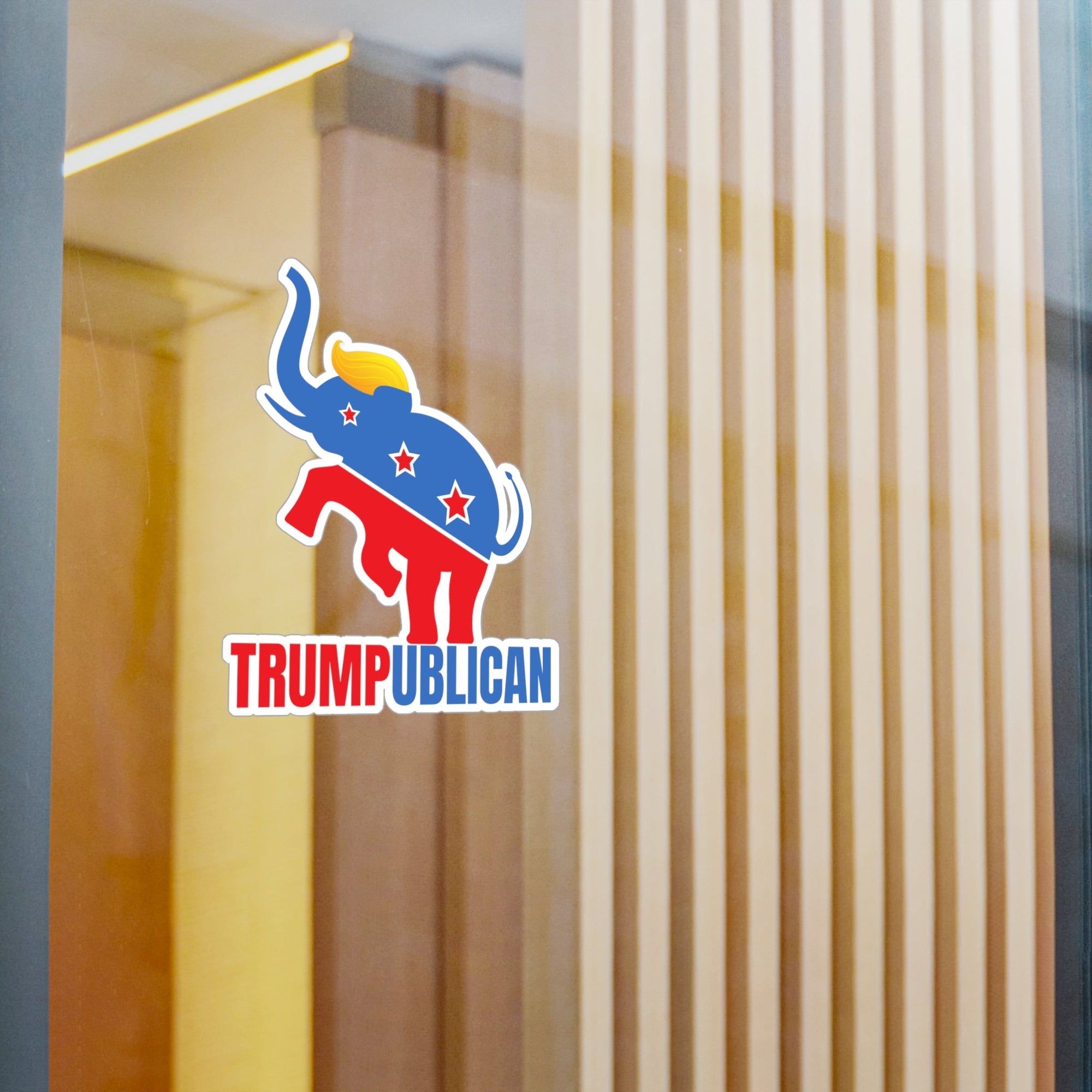 Trumpublican Elephant Vinyl Decal - Funny Political Sticker for Car, Laptop, or Home Printify