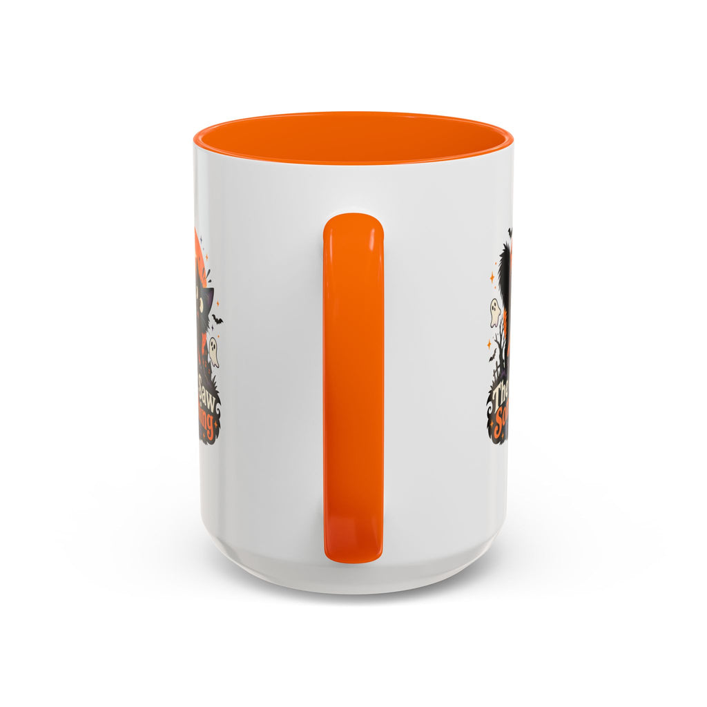 The Cat Saw Something Halloween Black Cat Accent Mug