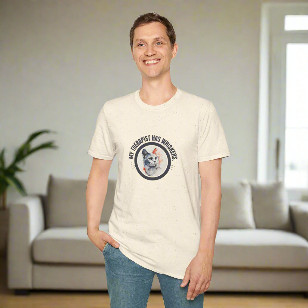 Whimsical Cat Therapy T-Shirt | Cute Pet Lover Tee