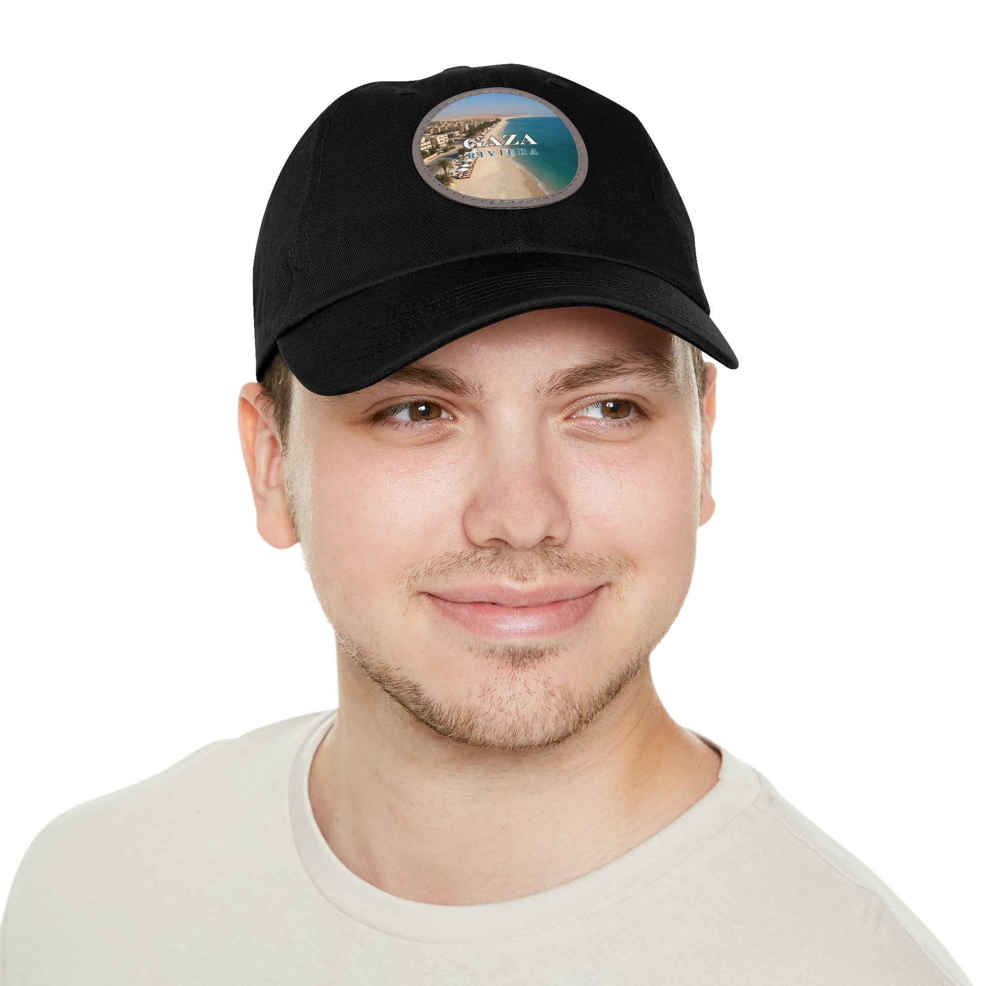 Gaza Riviera Dad Hat with Leather Patch Printify