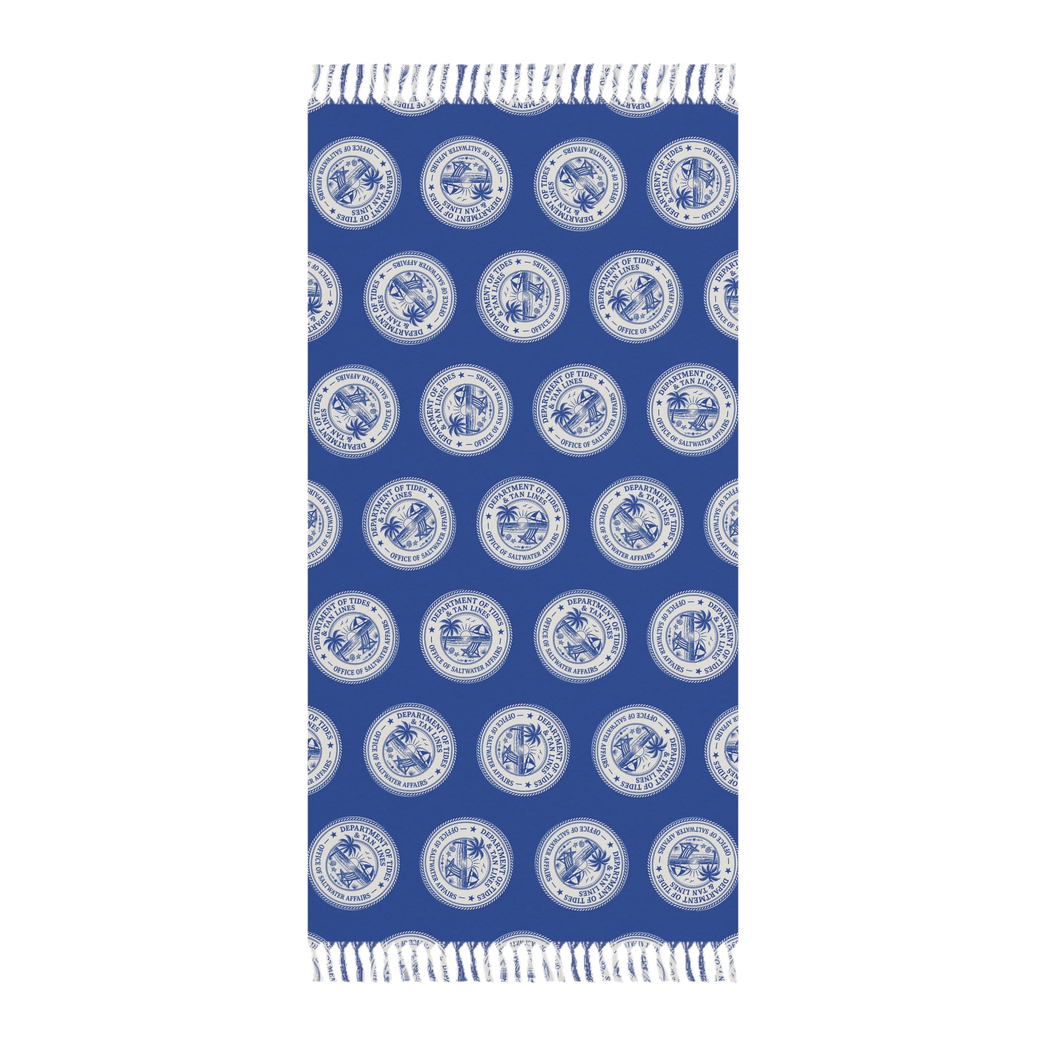 Department of Tides & Tan Lines Beach Blanket – Coastal Seal Boho Towel, Office of Saltwater Affairs