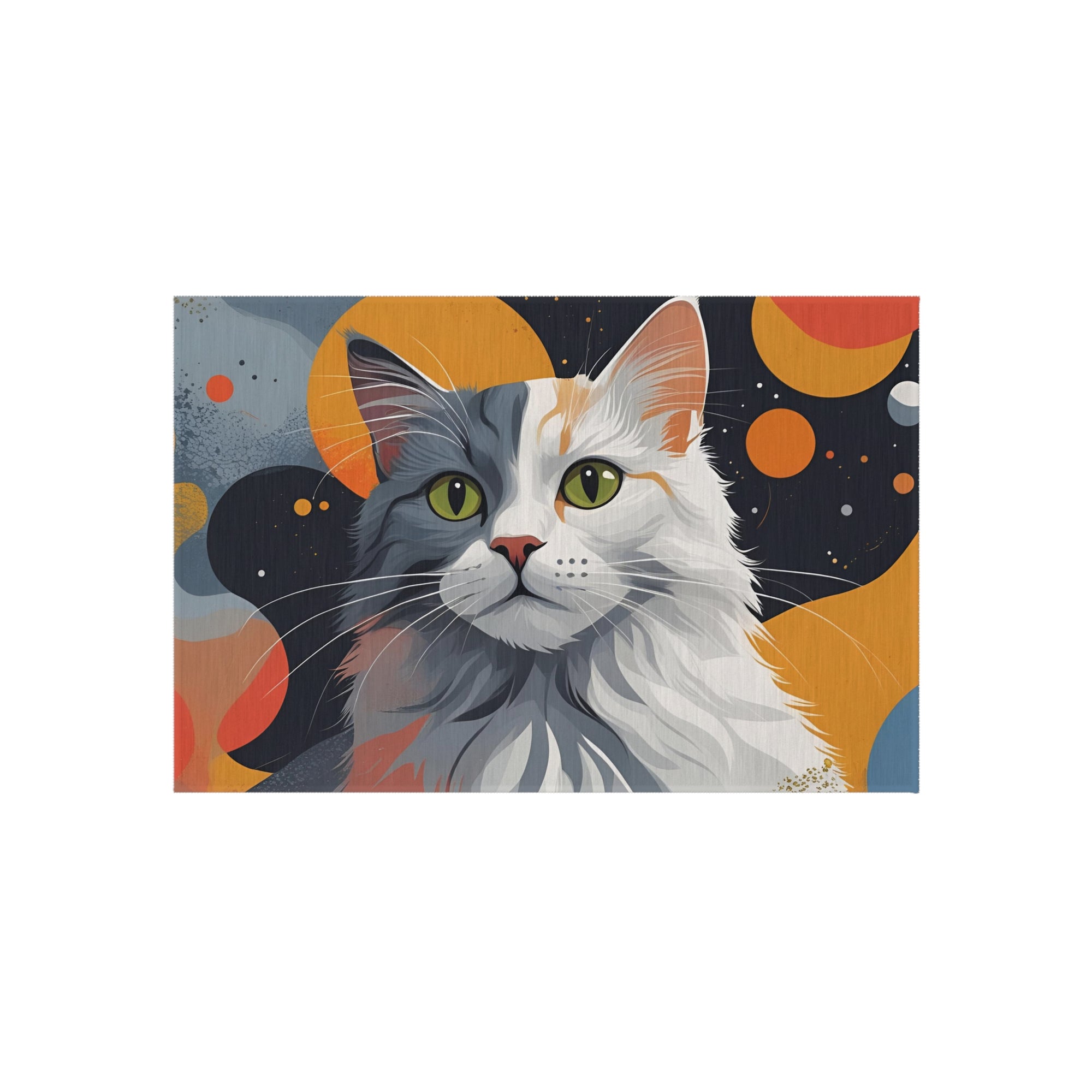 Colorful Cat-Themed Outdoor Rug, Cozy Patio Decor