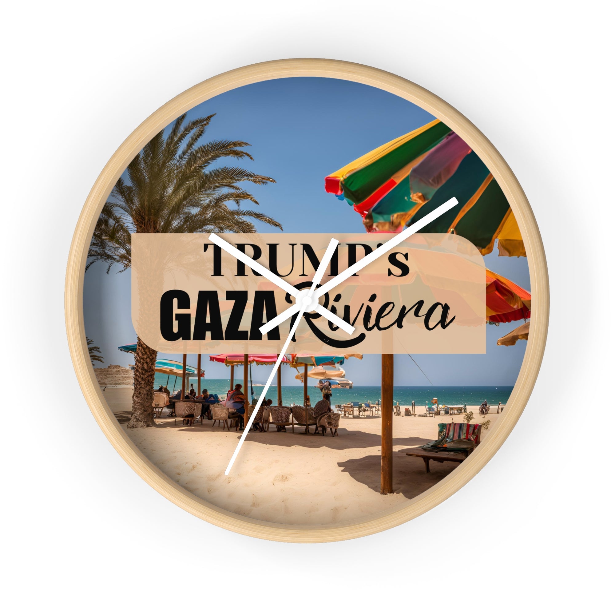 Trump's Gaza Riviera Beach Wall Clock
