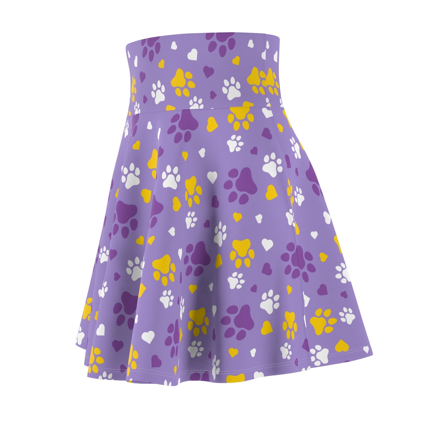 Gold Paws on Purple Women's Skater Skirt - All Over Prints - Epileptic Al’s Shop
