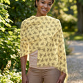 Bigfoot in the Woods Lightweight Scarf | Golden Yellow Sasquatch Print
