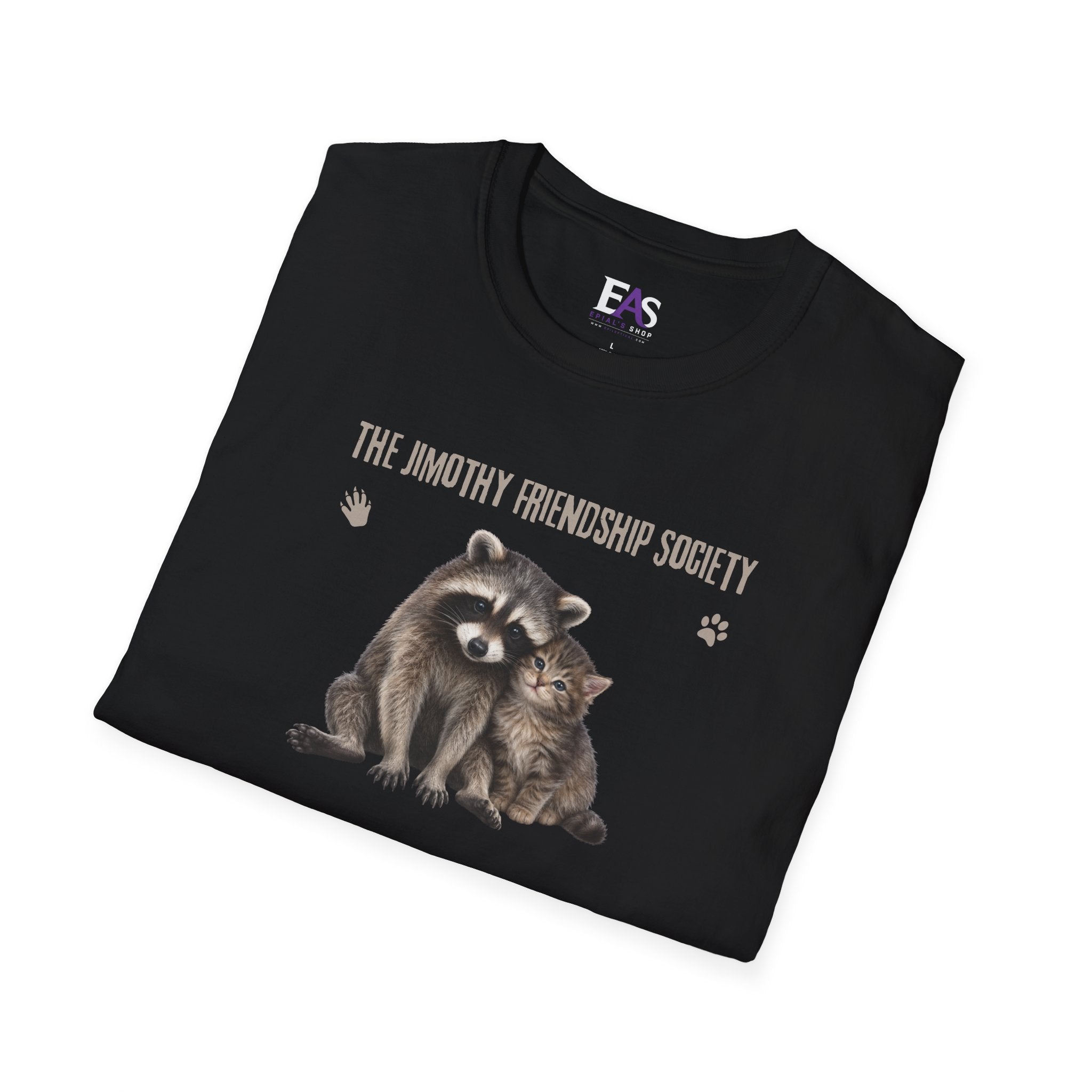 The Jimothy Friendship Society T-Shirt | Raccoon and Kitten Tee