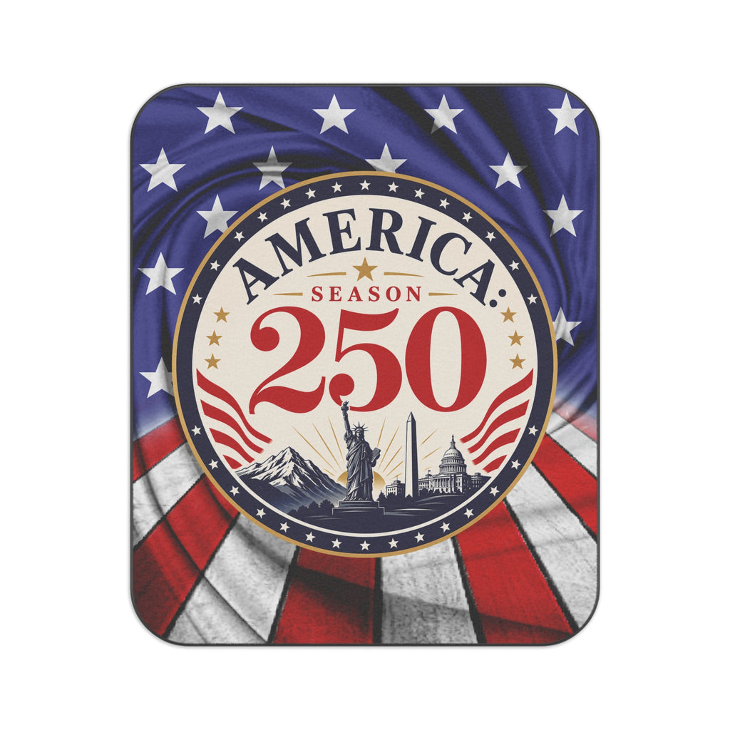 America 250 Picnic Blanket | Patriotic Outdoor Fleece Blanket with Water-Resistant Backing