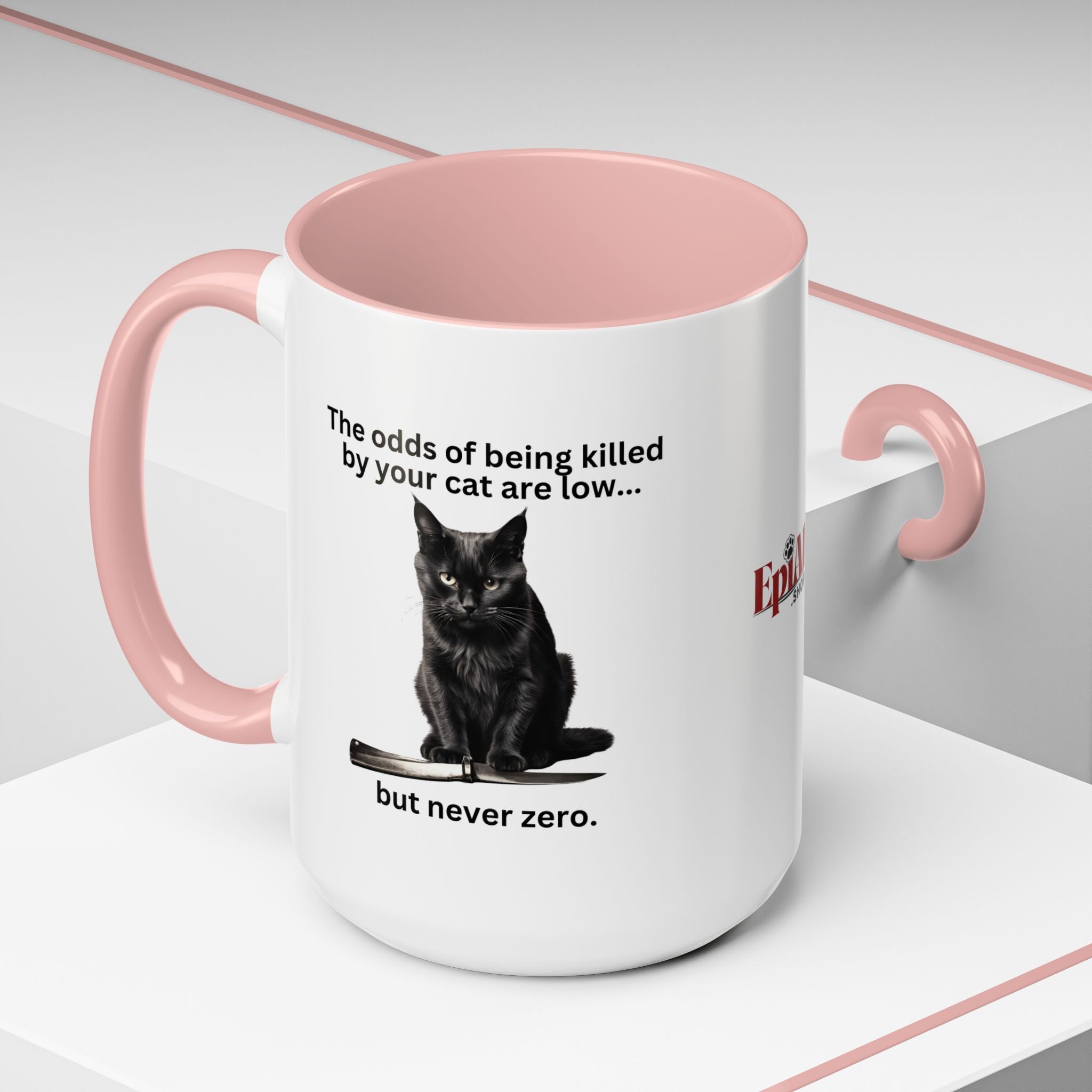 Photo depicting the ​Killer Cat Odds Accent Coffee Mug (11, 15oz) from EpiAl's Shop.