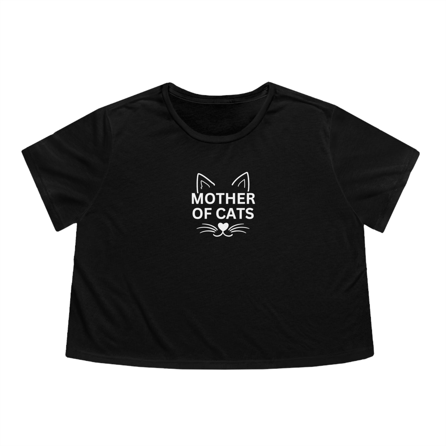 Mother of Cats Women's Flowy Cropped Tee - T - Shirt - Epileptic Al’s Shop