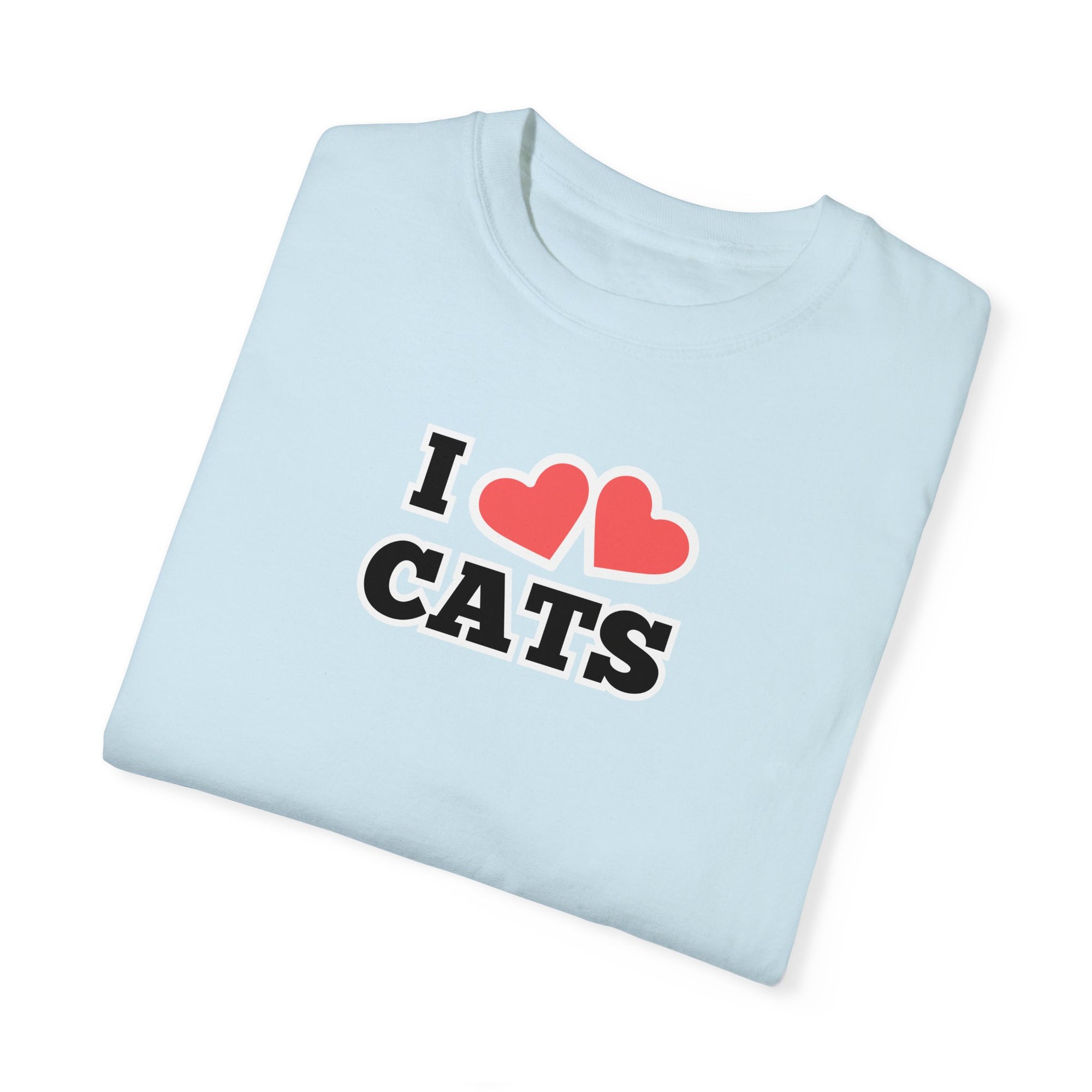 I Heart Cats Unisex Garment - Dyed T - shirt - T - Shirt - Epileptic Al’s Shop