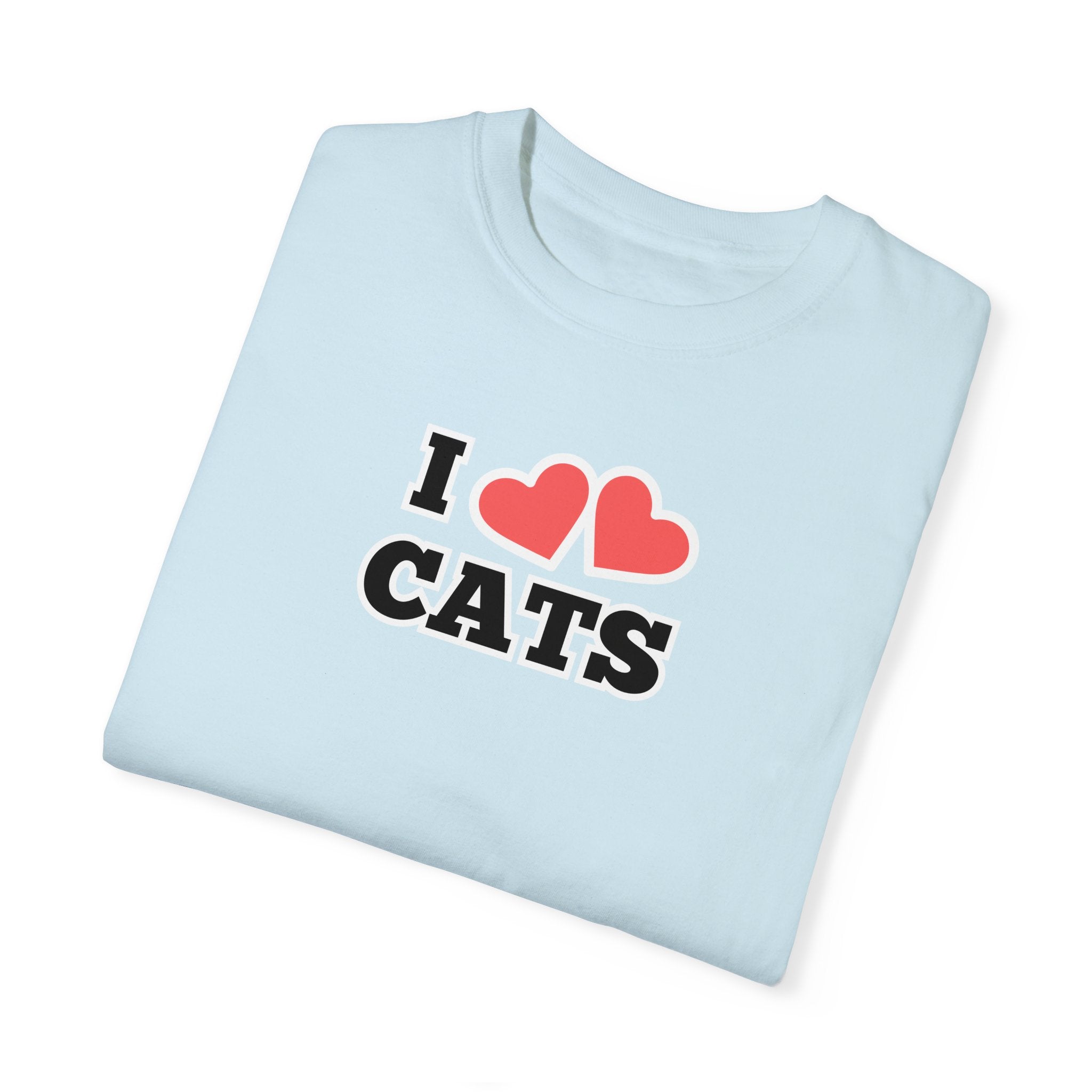 I Heart Cats Unisex Garment - Dyed T - shirt - T - Shirt - Epileptic Al’s Shop