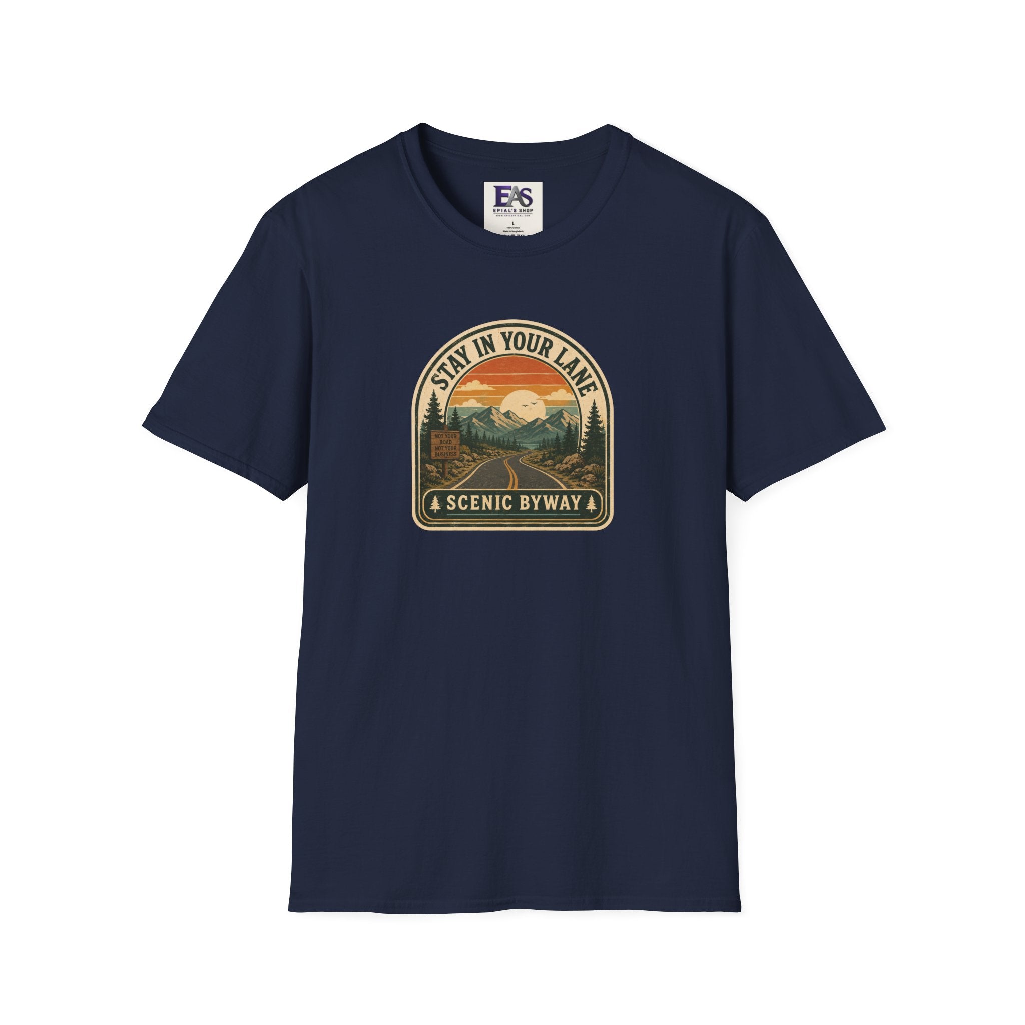 Stay in Your Lane Scenic Byway Unisex T-Shirt | Retro Road Trip Graphic Tee