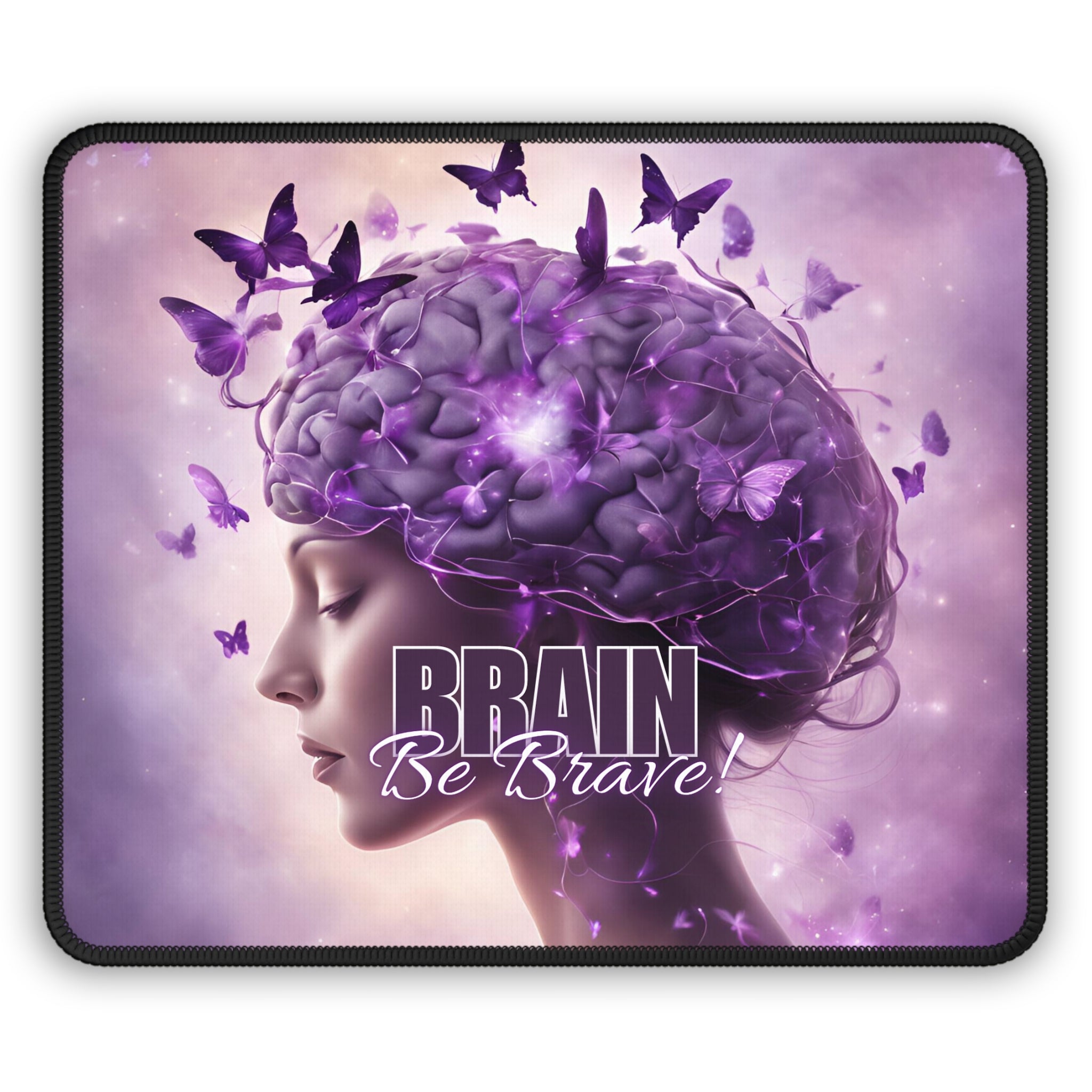 Photo depicting the ​Purple Brain Be Brave Gaming Mouse Pad from EpiAl's Shop.