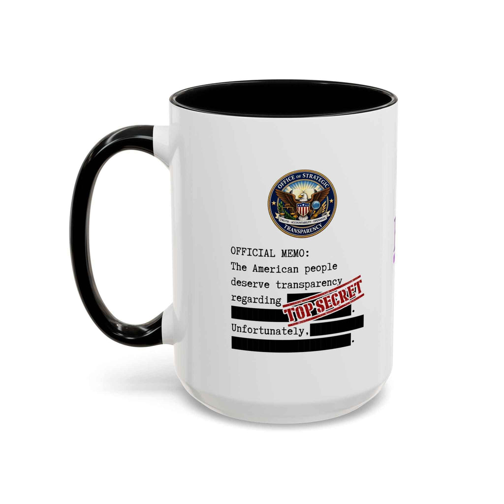Official Memo Top Secret Coffee Mug – Political Satire Two-Tone Mug