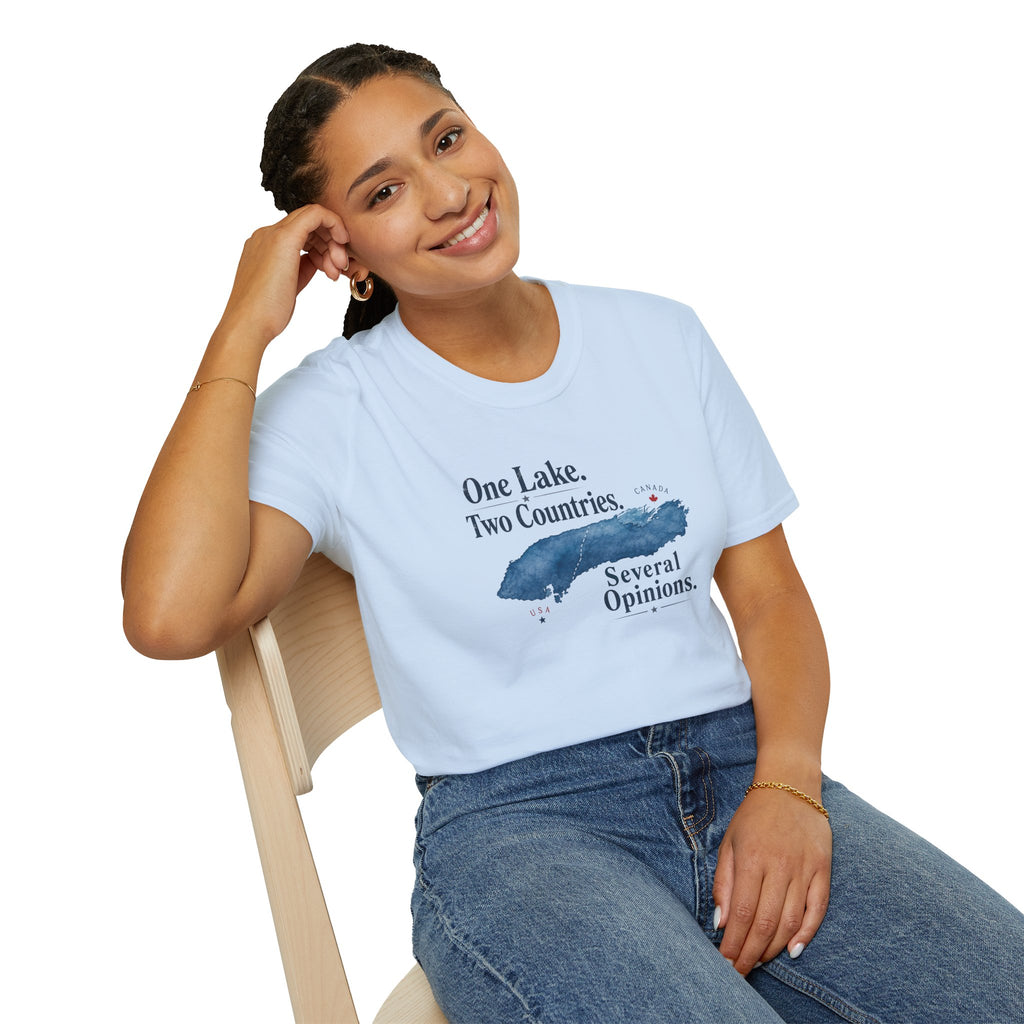 One Lake. Two Countries. Several Opinions. Lake Ontario Humor T-Shirt