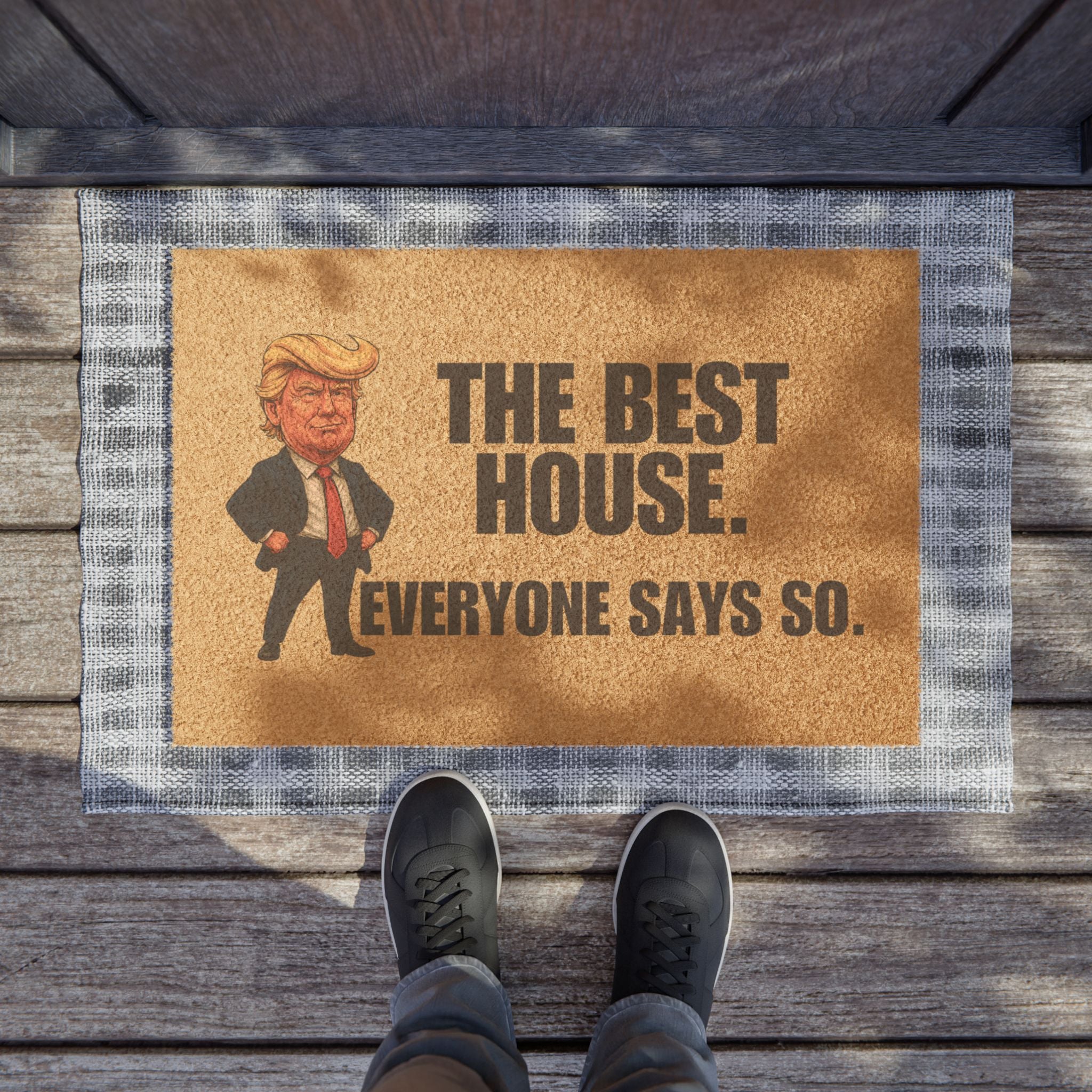 The Best House. Everyone Says So. Doormat – Parody Welcome Mat