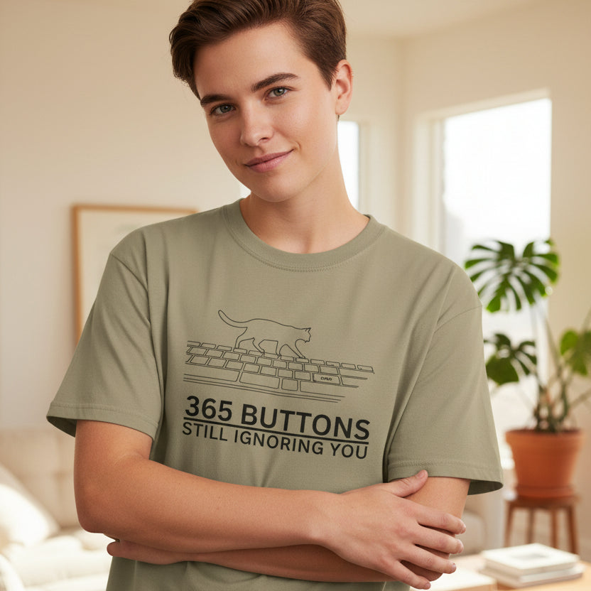 365 Buttons Still Ignoring You – Cat Keyboard T-Shirt