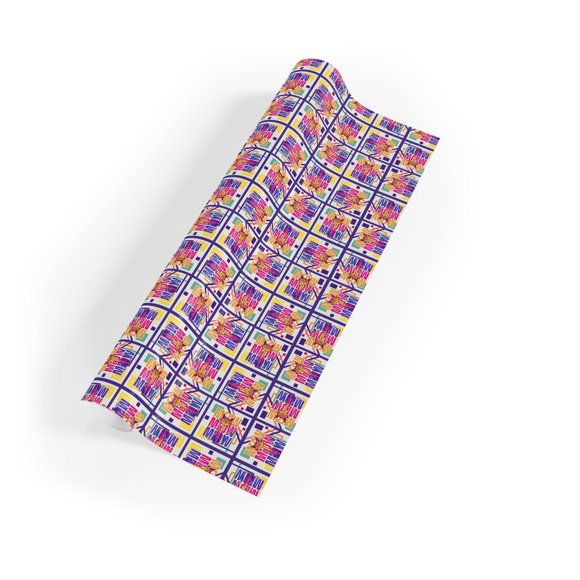 Vibrant Meow Meow Meow Gift Wrapping Paper Roll