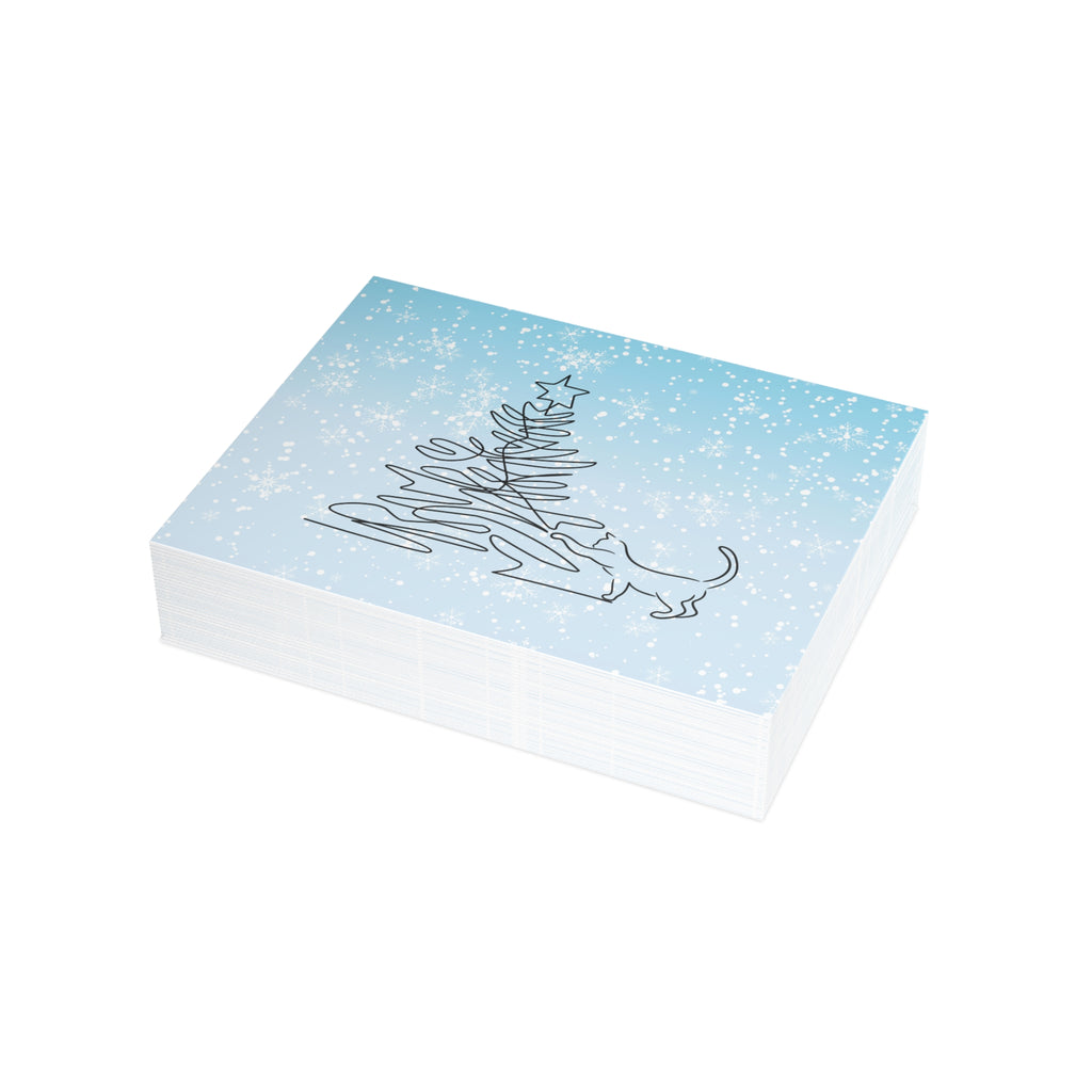 Kitty & Christmas Tree Postcard Bundles (envelopes included)