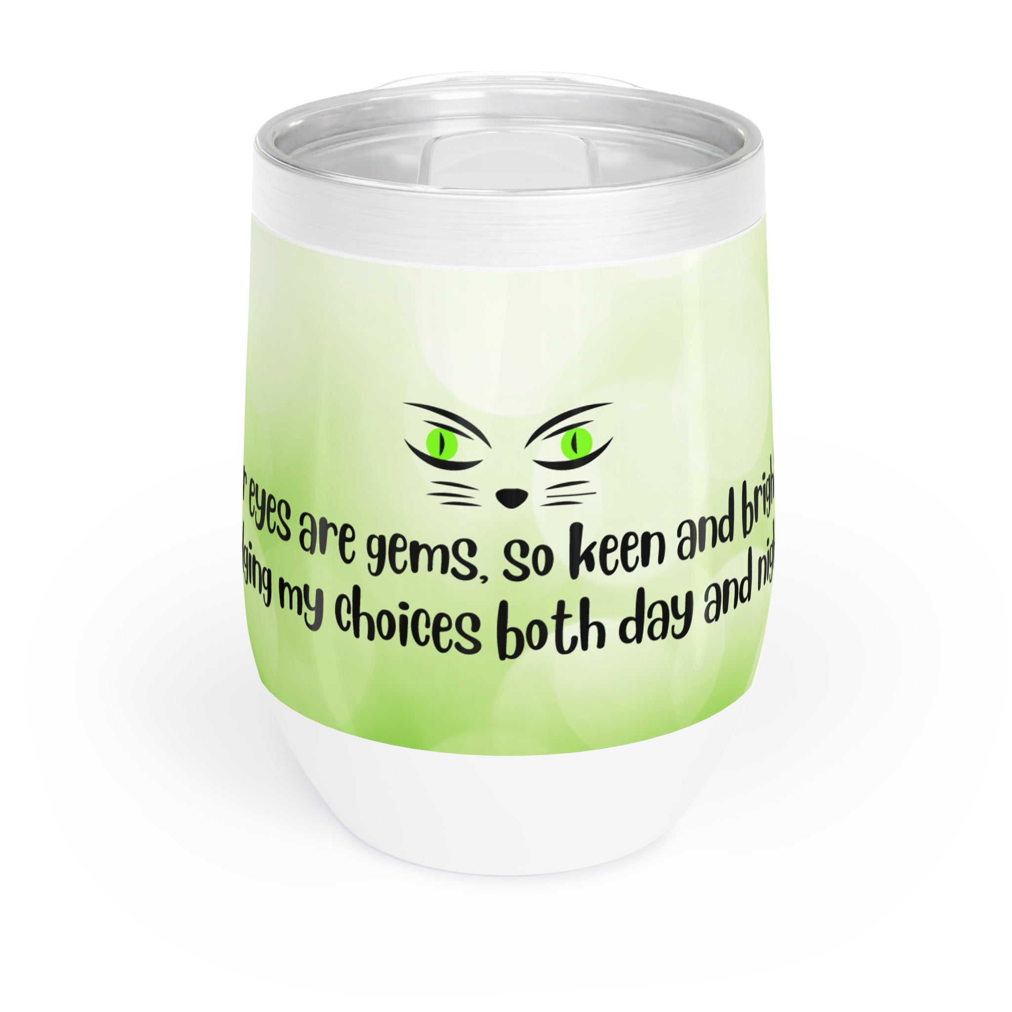 Photo depicting the ​Judging Eyes Chill Wine Tumbler from EpiAl's Shop.