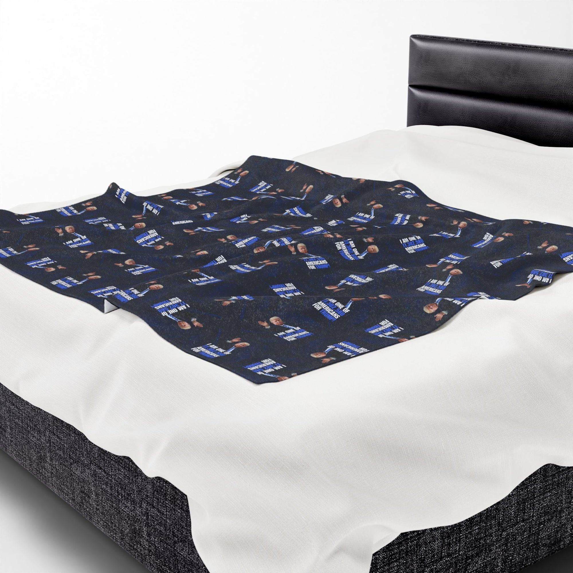 Cozy Velveteen Plush Blanket – Americans for Trump Design Printify