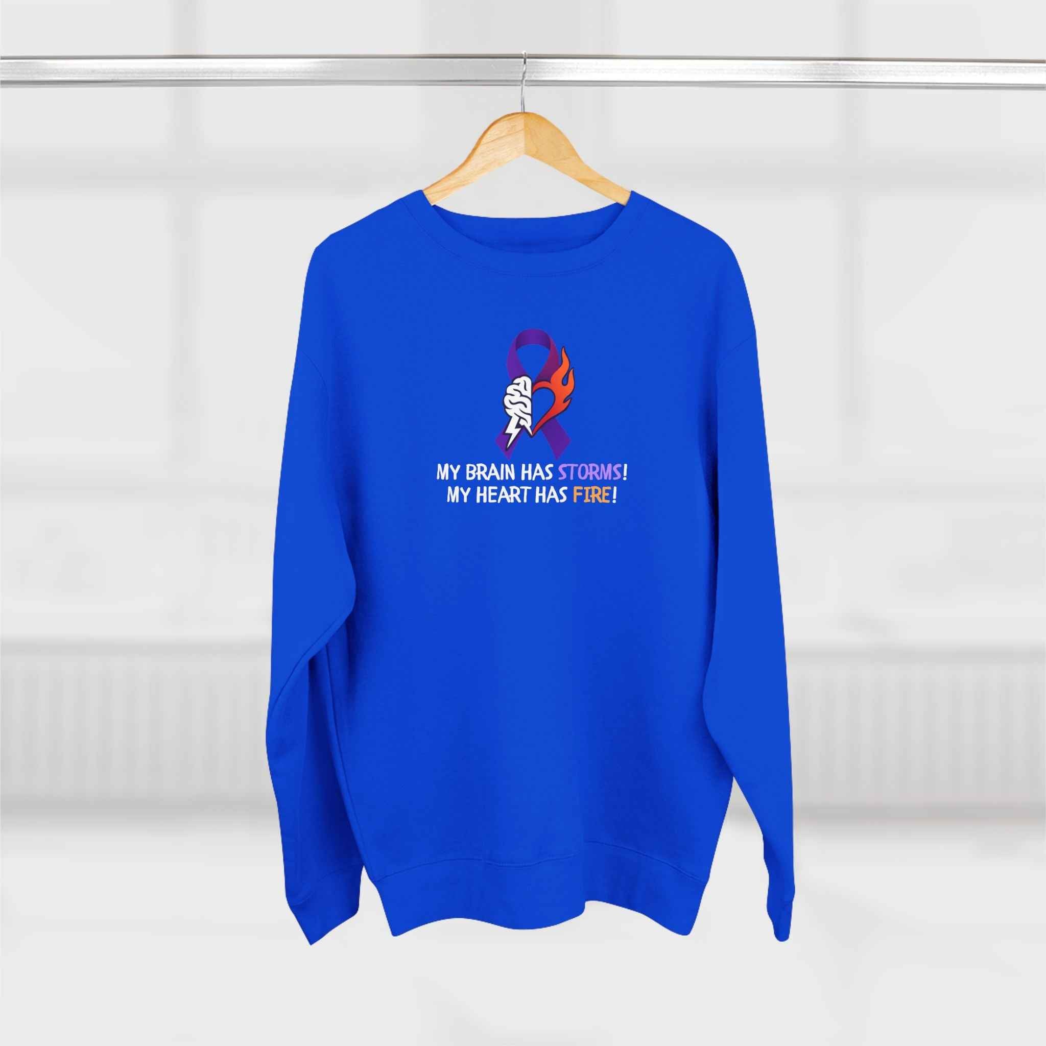 Epilepsy Awareness “Brain Storms & Heart Fire” Unisex Sweatshirt