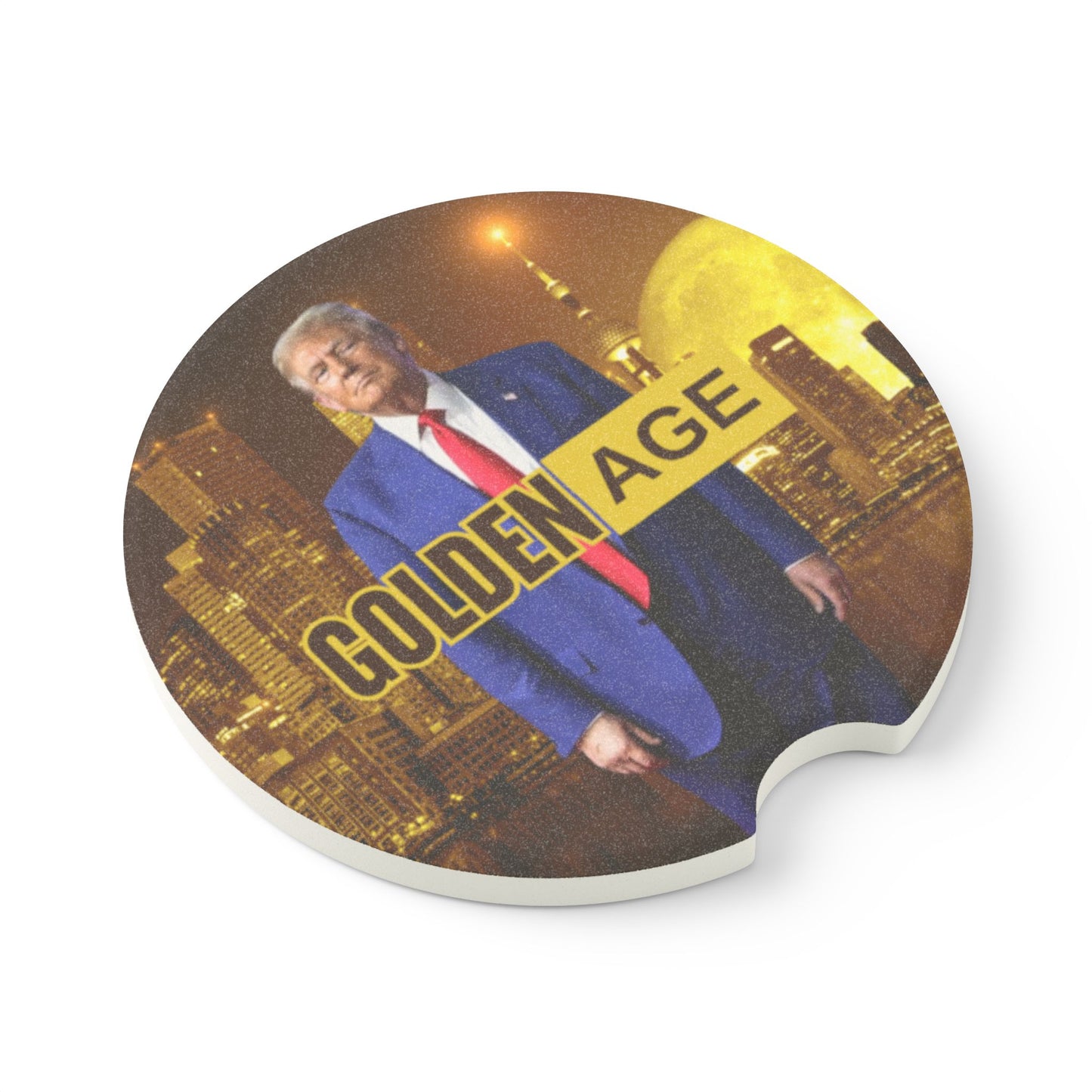 Trump Golden Age Soapstone Car Coaster