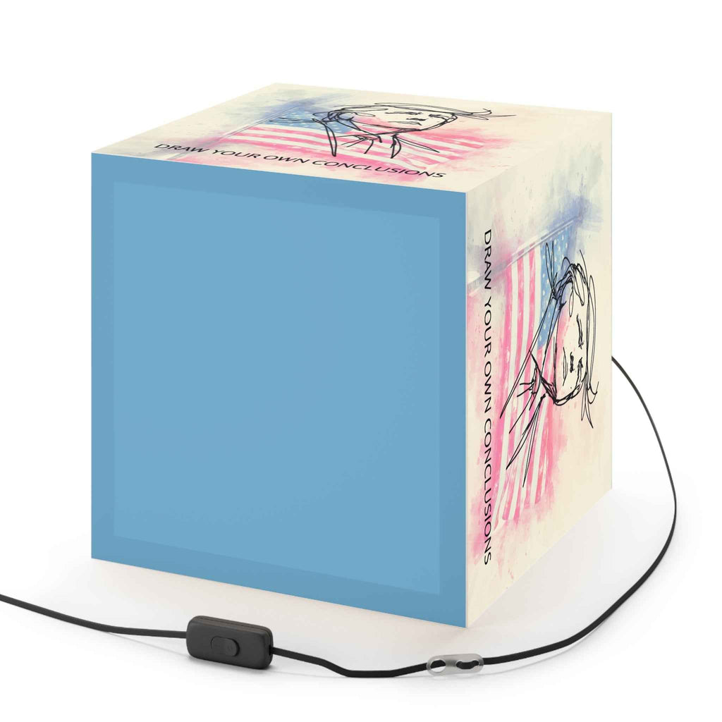 Draw Your Own Conclusions Patriotic Cube Lamp – Watercolor Flag Accent Light