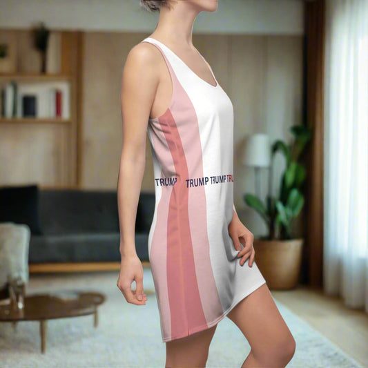 Patriotic Cut & Sew Racerback Dress - Red, White & Blue Trump Design Printify