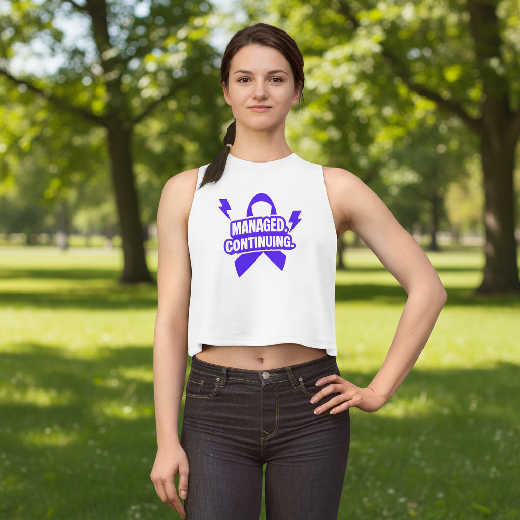 Managed. Continuing. Women’s Crop Top | Epilepsy Awareness