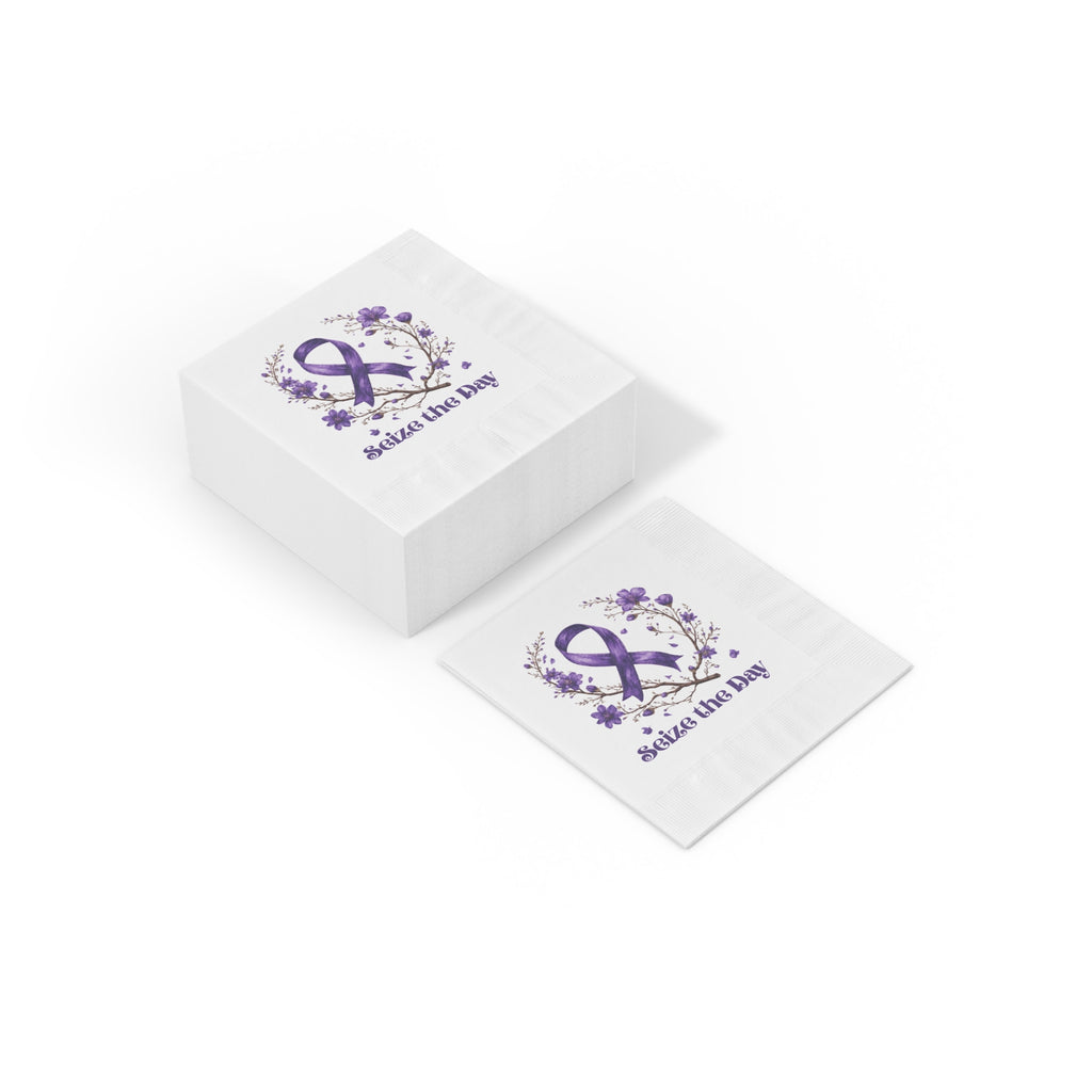 Purple Floral Seize the Day Napkins – Perfect for Celebrations