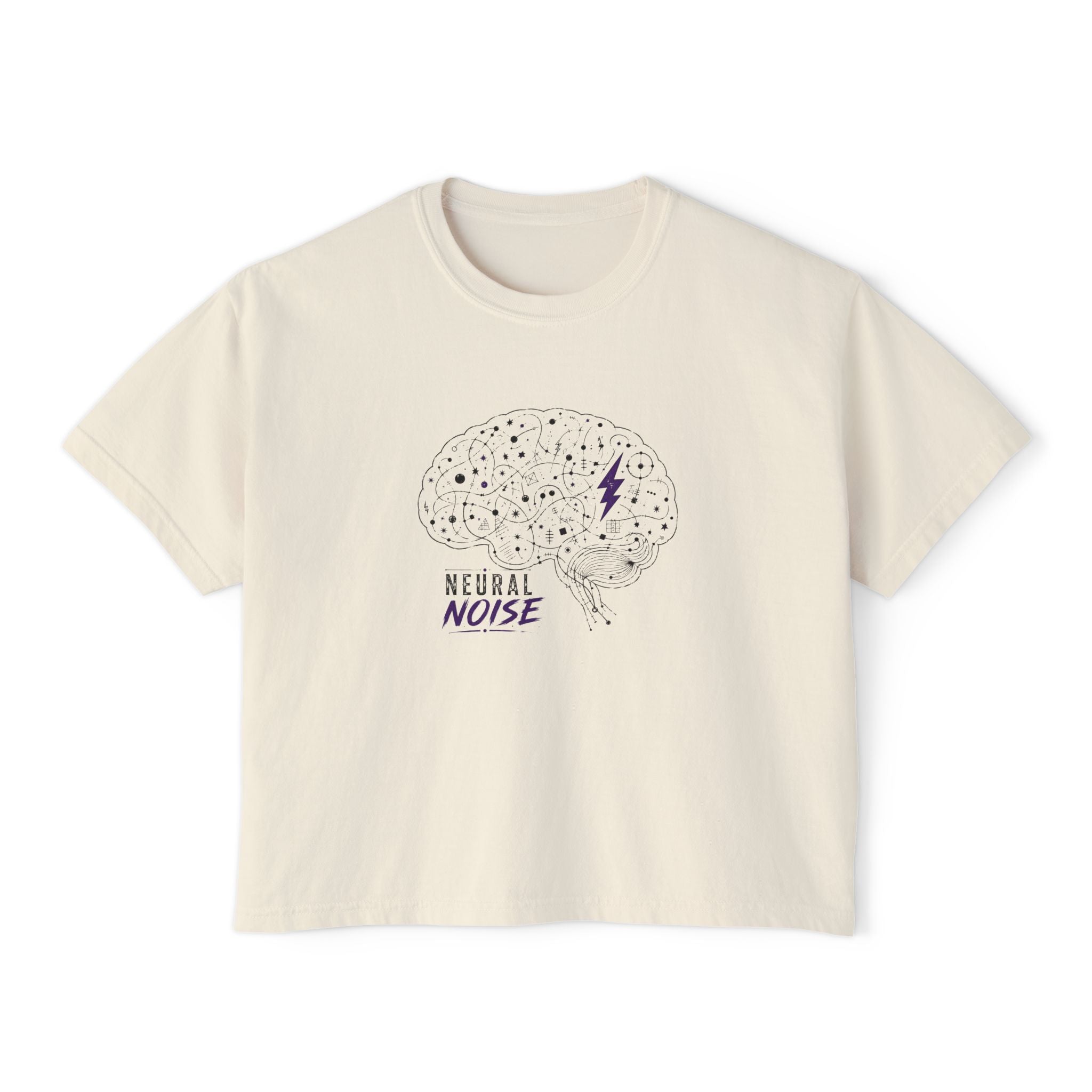 Neural Noise Boxy Crop T-Shirt | Abstract Brain Epilepsy Awareness Graphic Tee