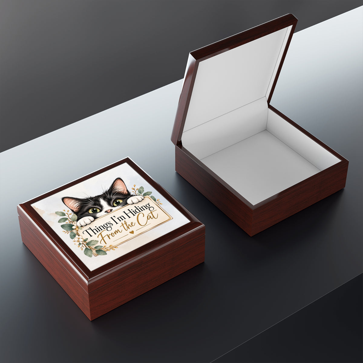 Things I’m Hiding From the Cat Keepsake Box | Funny Cat Lover Storage Box