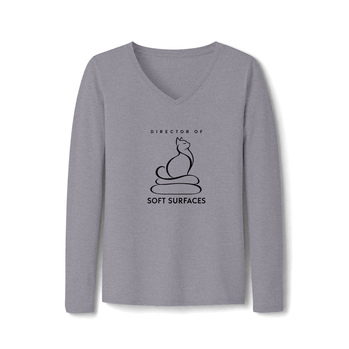 Director of Soft Surfaces Women’s Long Sleeve V-Neck Cat Tee
