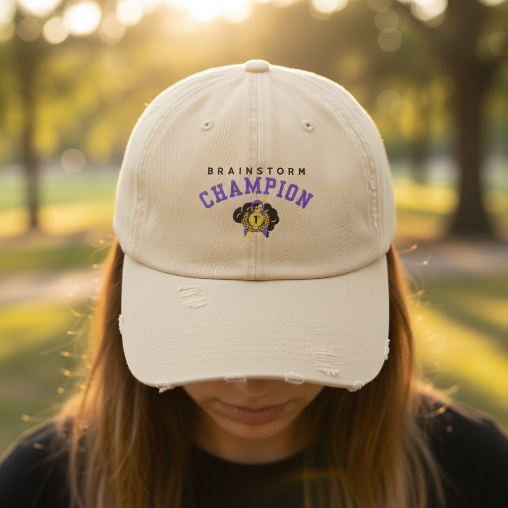 Brainstorm Champion Distressed Cap – Vintage Neurostrong Hat