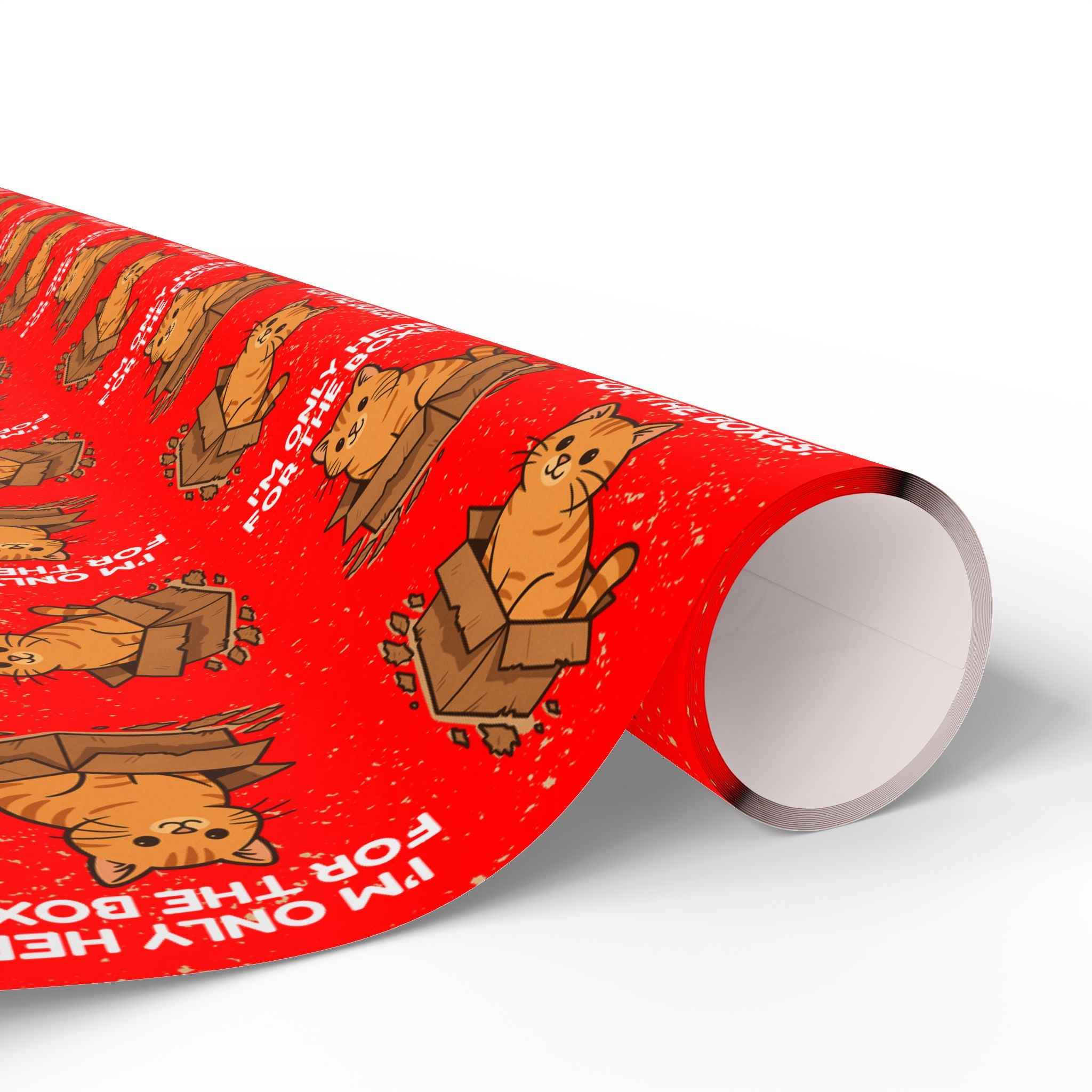 I’m Only Here for the Boxes – Funny Cat-Themed Wrapping Paper