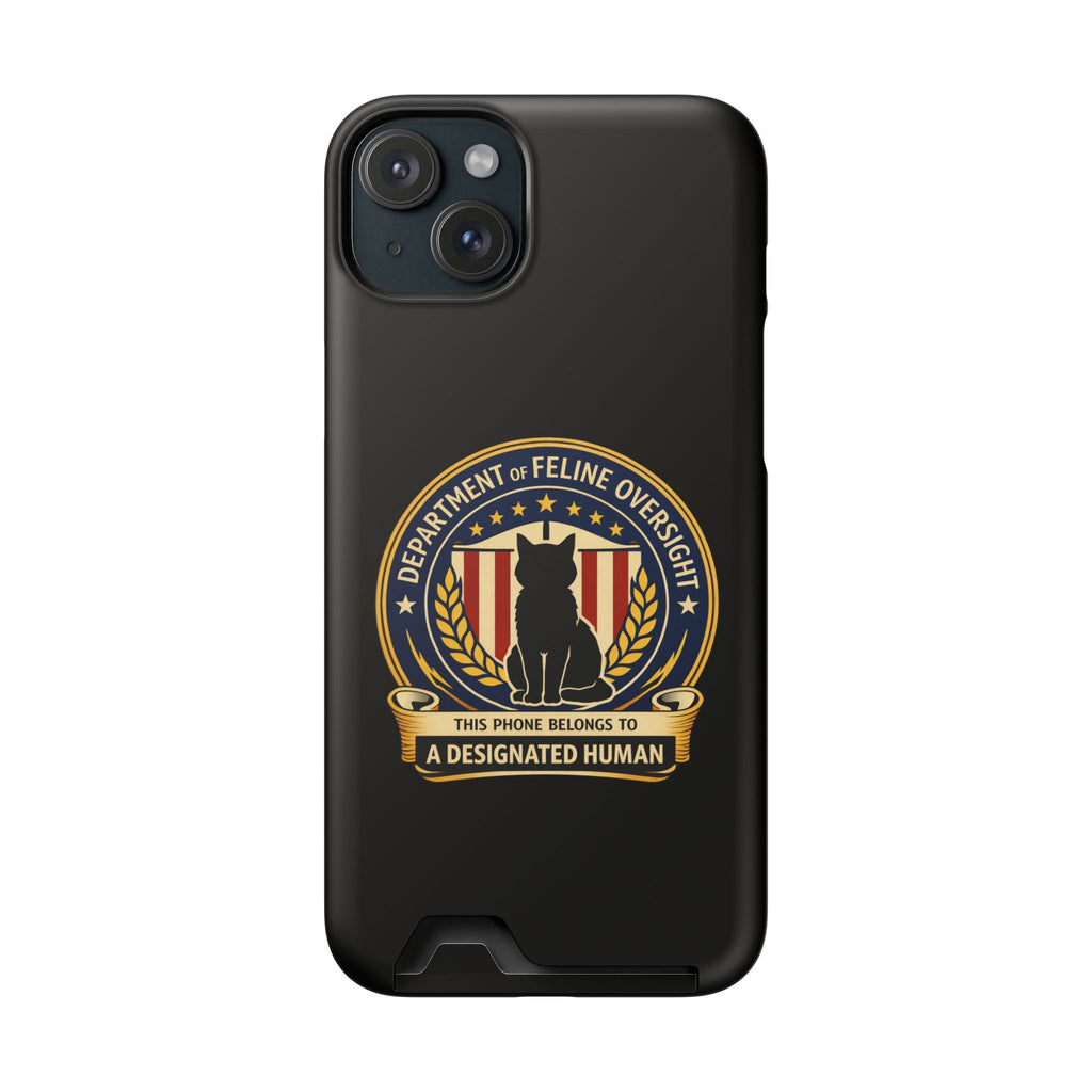 Department of Feline Oversight Samsung Galaxy Case – “Designated Human” Cat Seal, Slim Protective Case with Card Slot