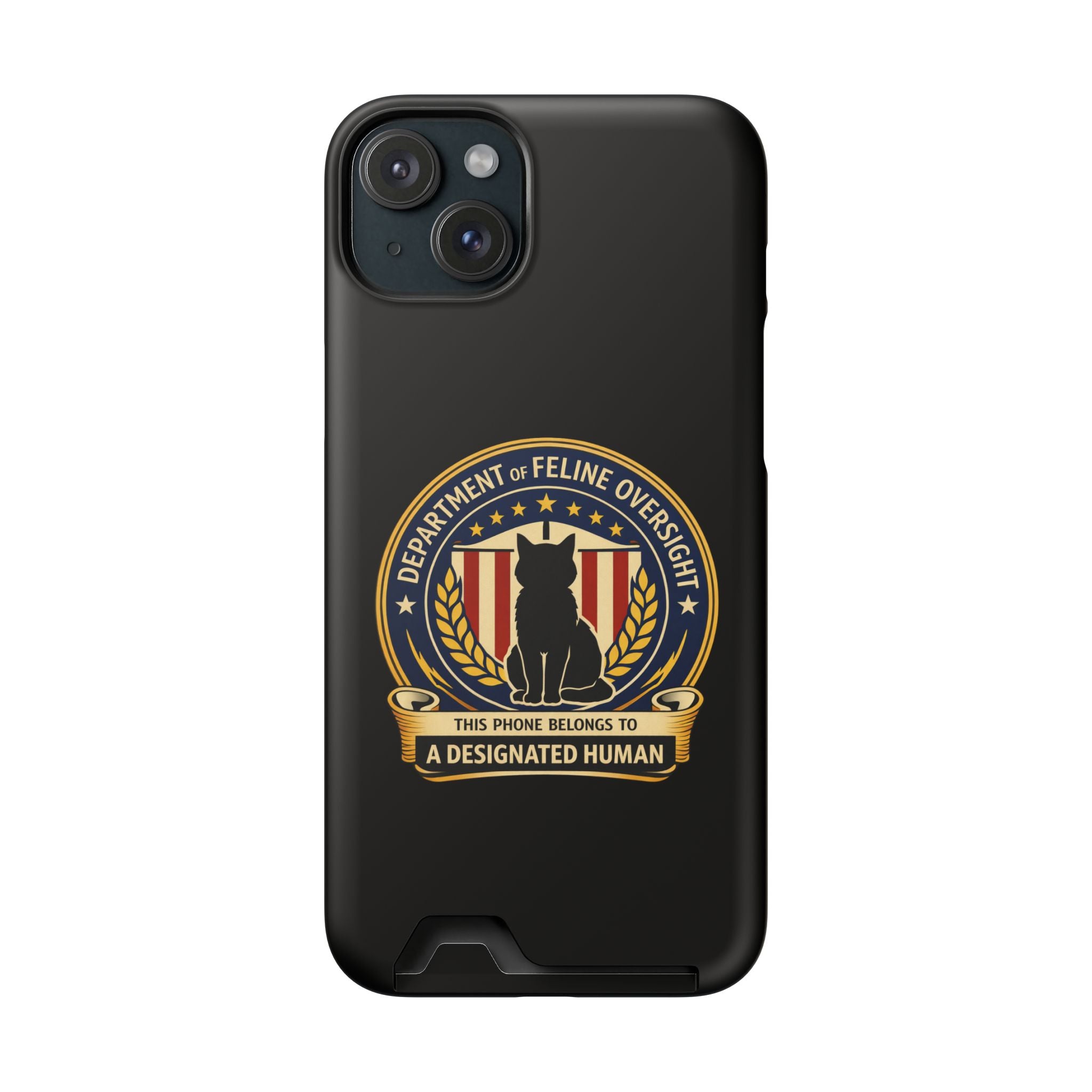 Department of Feline Oversight Samsung Galaxy Case – “Designated Human” Cat Seal, Slim Protective Case with Card Slot