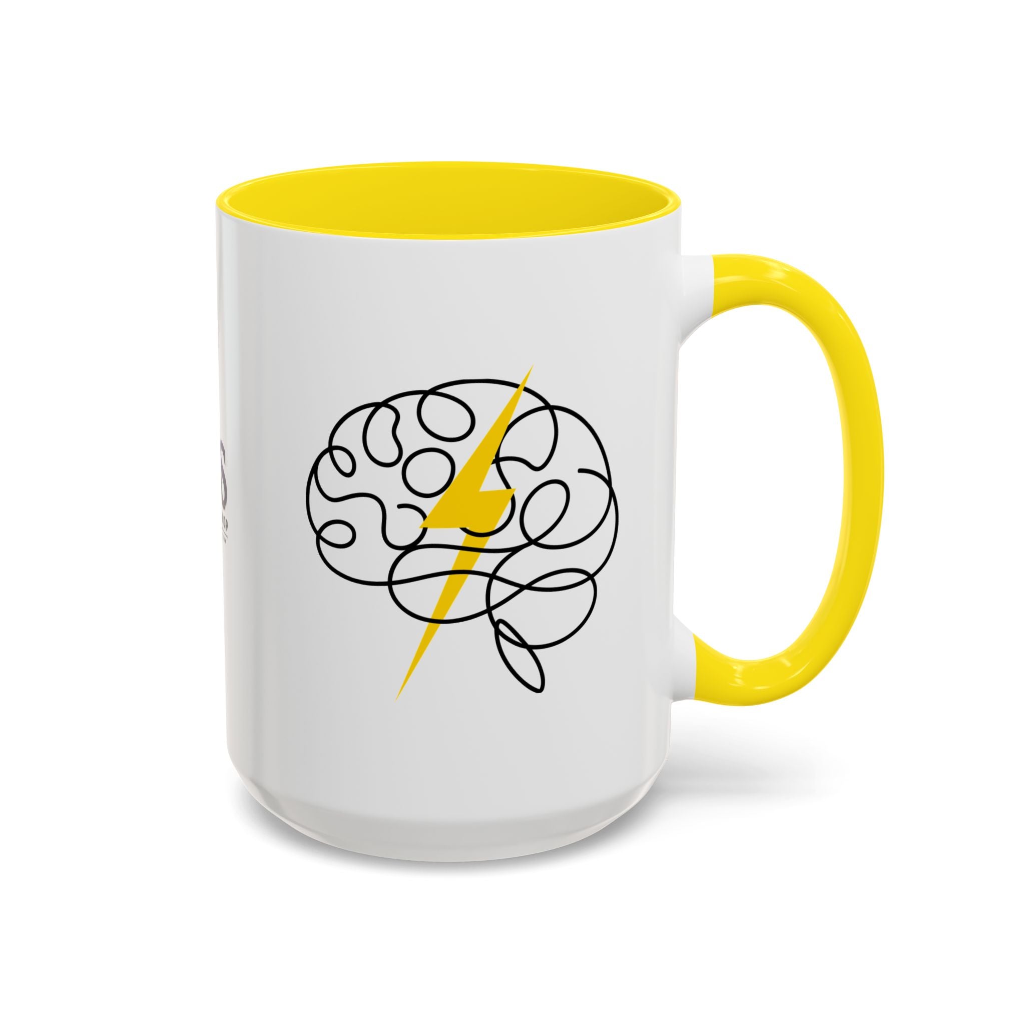 Brain Lightning Bolt Accent Coffee Mug