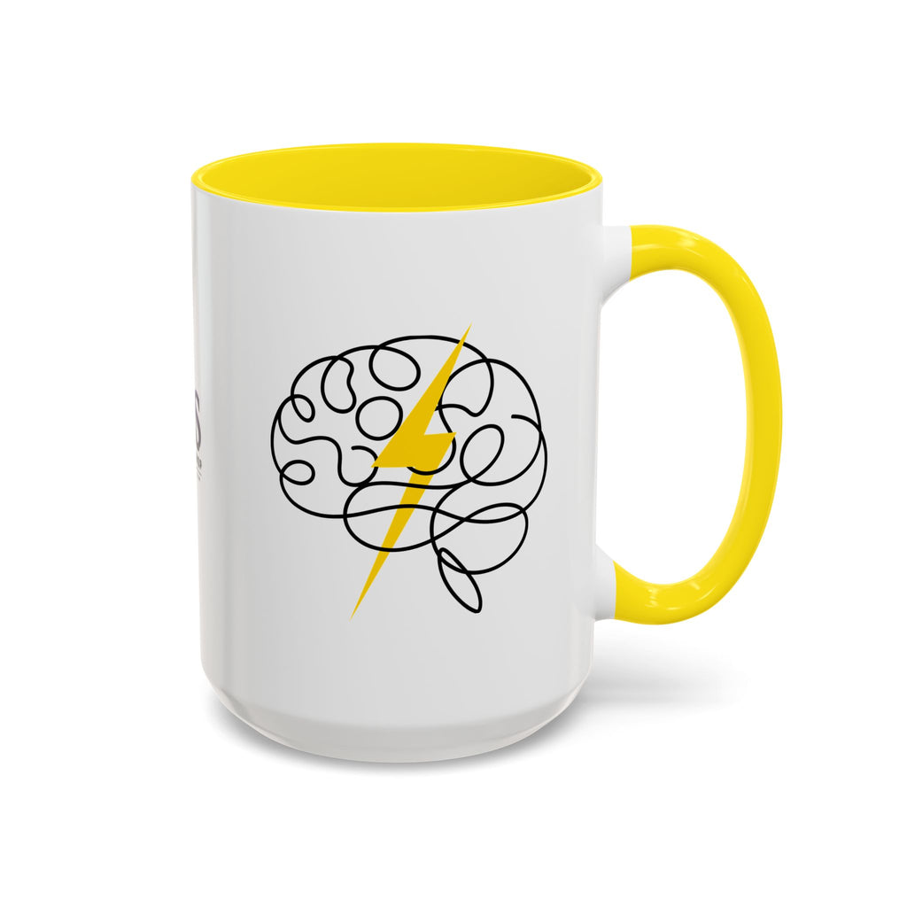 Brain Lightning Bolt Accent Coffee Mug
