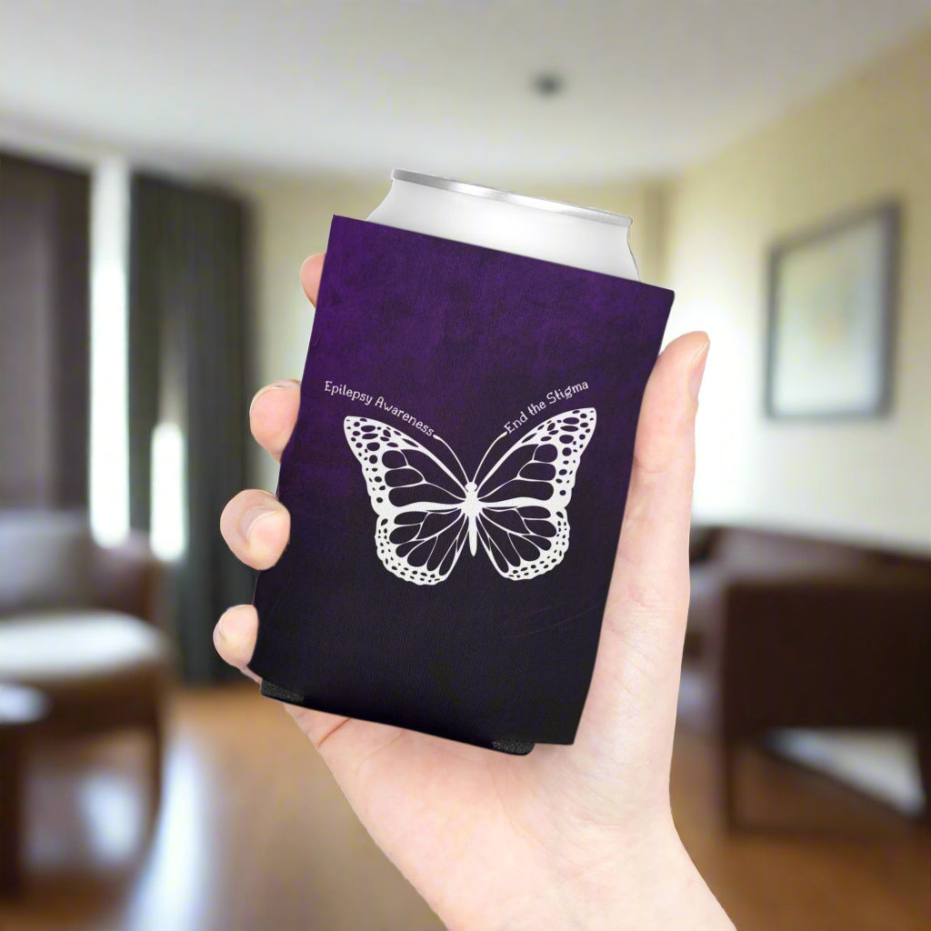 Epilepsy Awareness Butterfly Can Cooler - Support and Celebrate