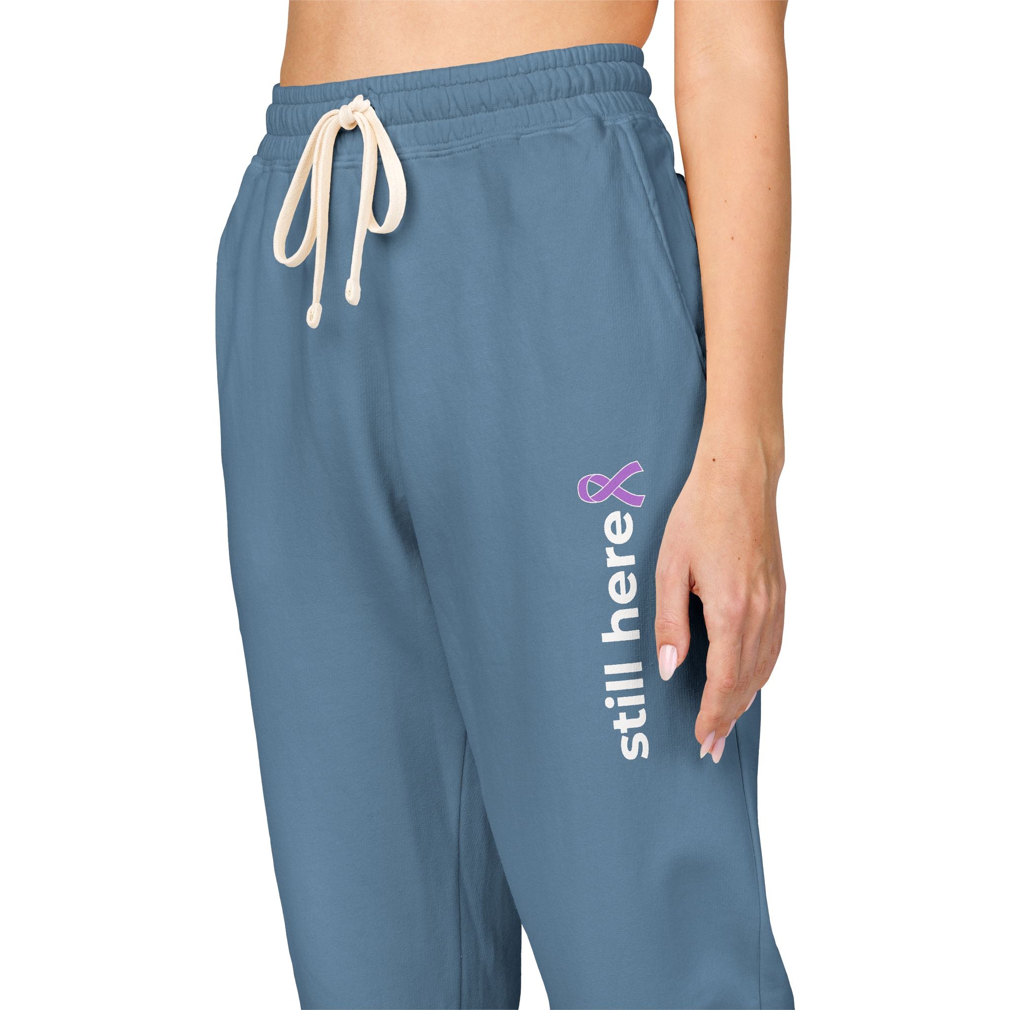 Still Here – Unisex Garment-Dyed Fleece Sweatpants