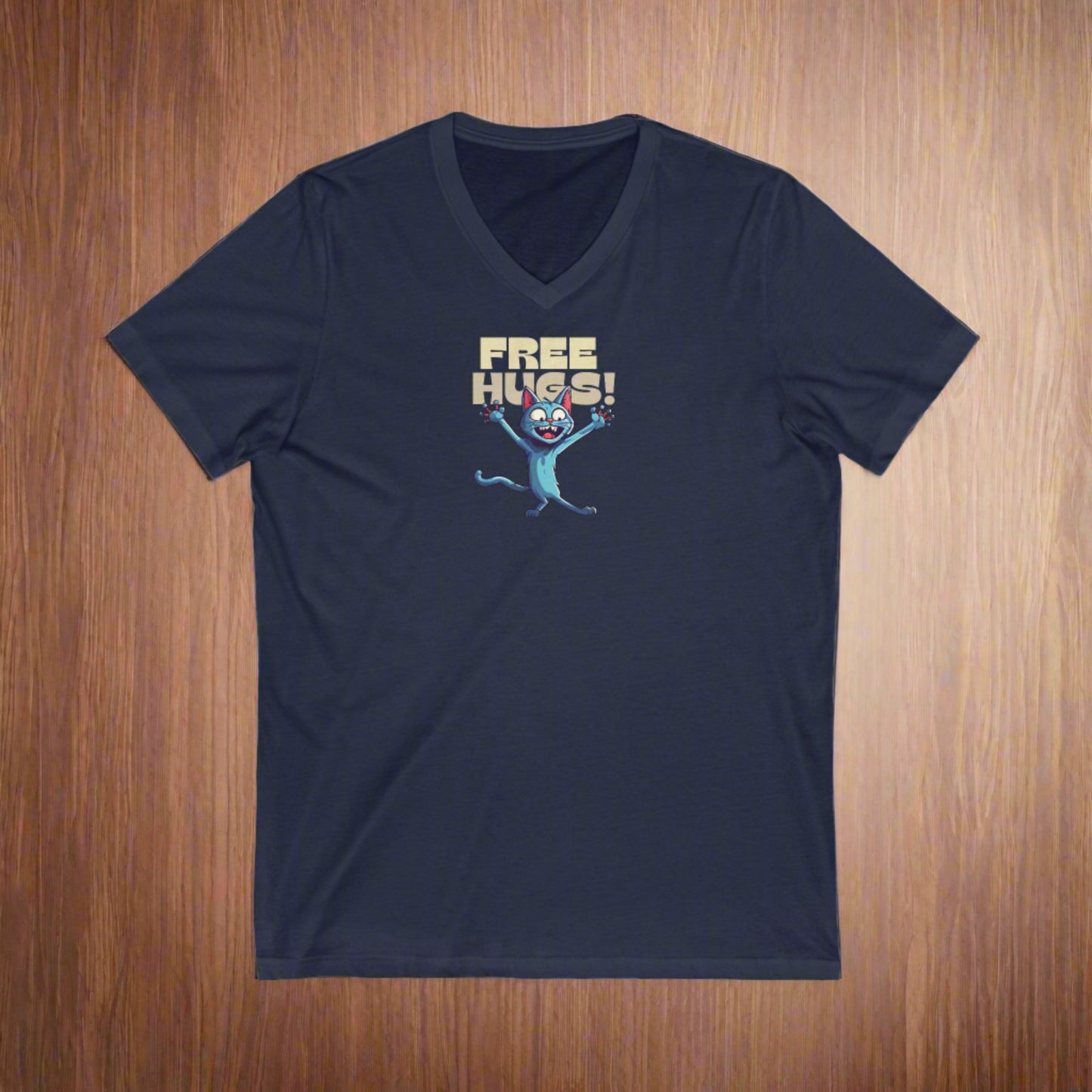 Free Hugs Unisex Jersey Short Sleeve V - Neck Tee - V - neck - Epileptic Al’s Shop
