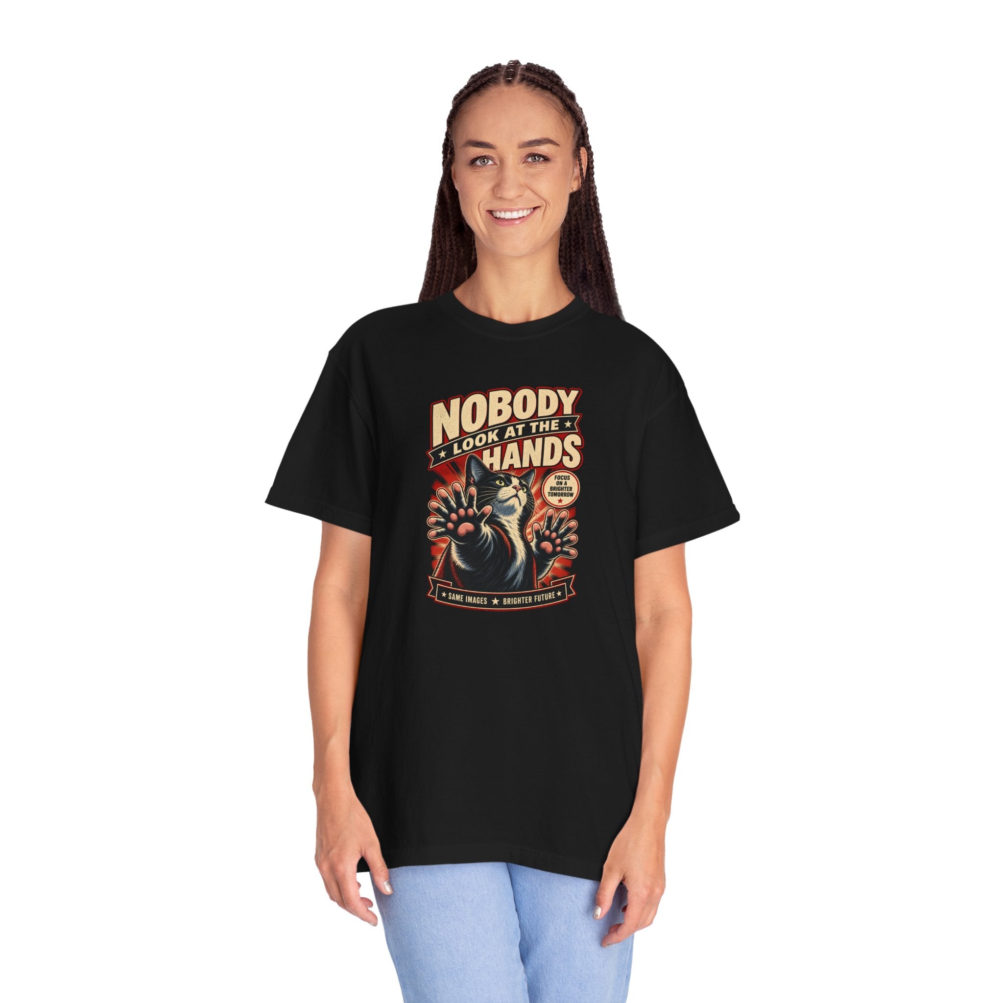 Nobody Look at the Hands AI Slop Comfort Colors T-Shirt